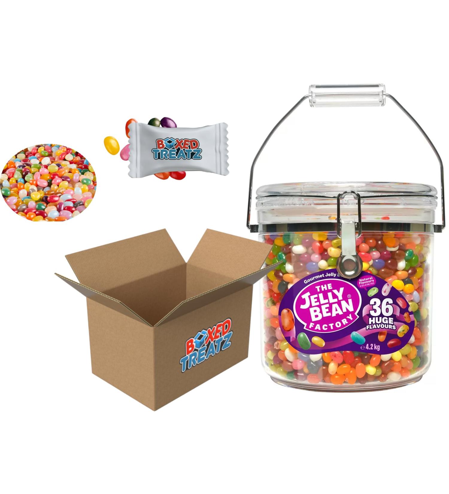 Jelly Bean Factory Gourmet Mix Jar (4.2kg) A Massive 36 Flavours - Card Boxed Treatz - Buy Online on GoSupps.com