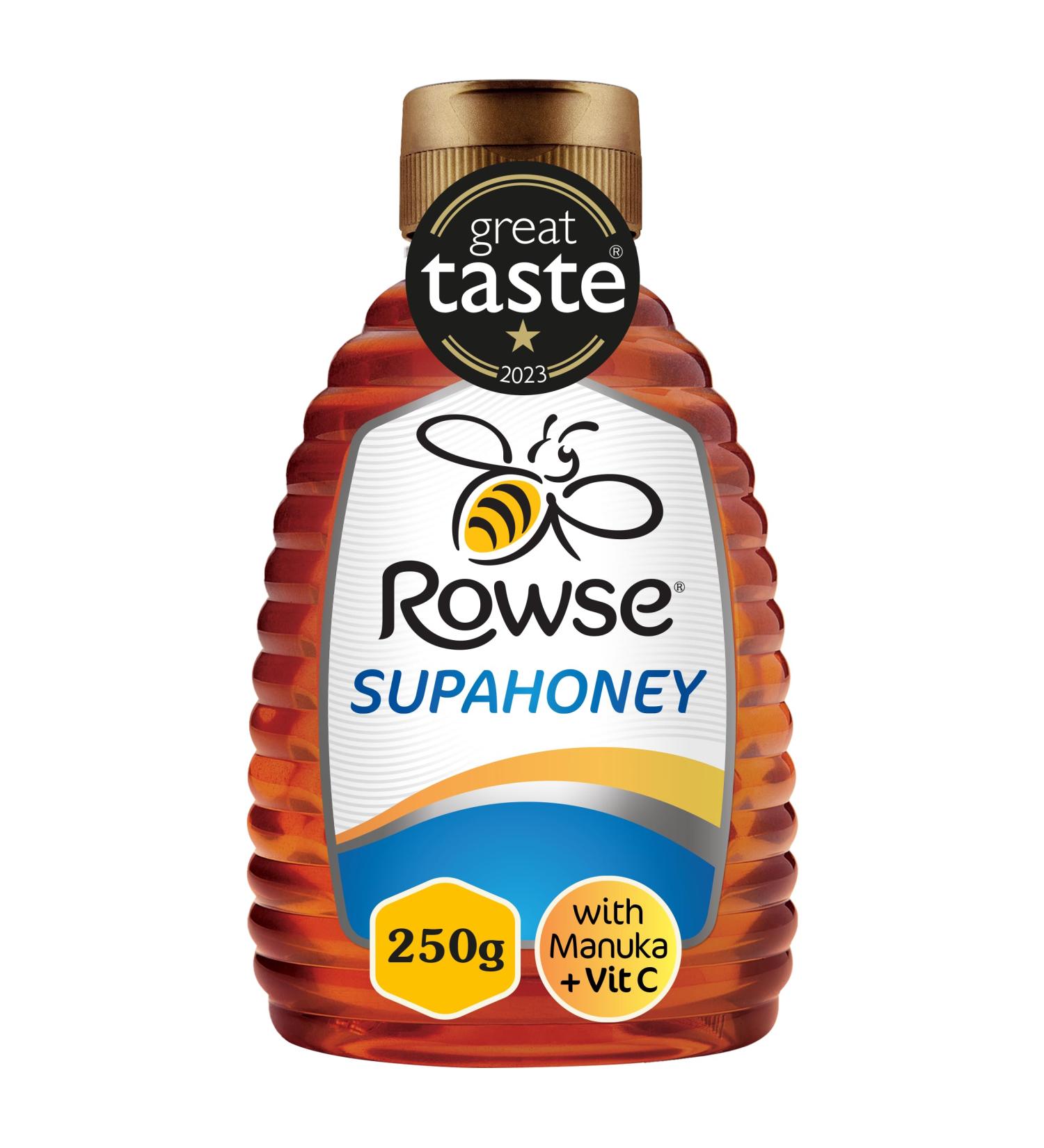 Rowse Honey Supahoney with Manuka Honey and Vitamin C Squeezy bottle Immune Support 250g - Buy Online on GoSupps.com