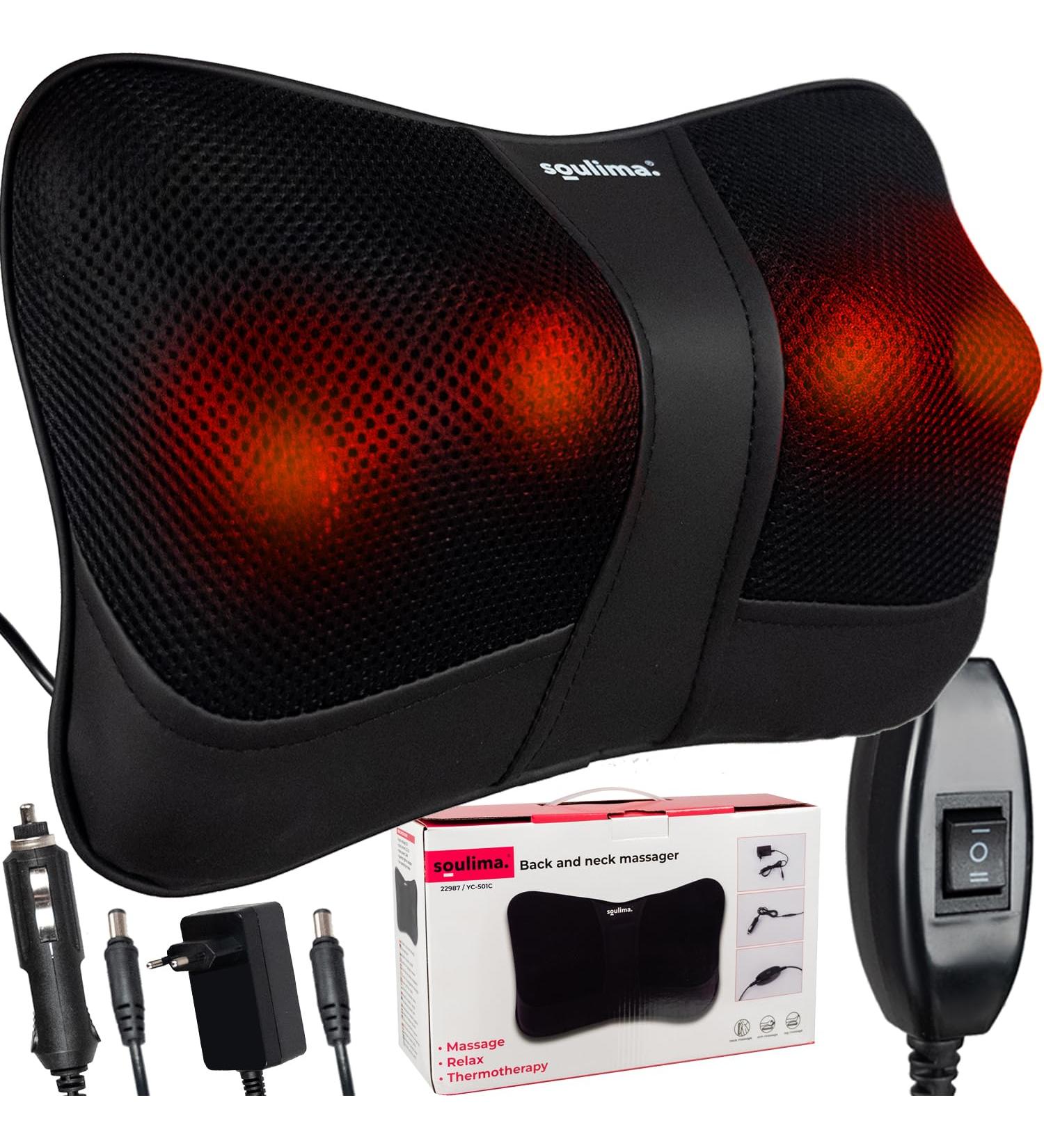 Shiatsu Massager for Back Neck & Legs | Rotating Heads & Heat Function - Ultimate Comfort & Relaxation (Model 22987) - Buy Online on GoSupps.com