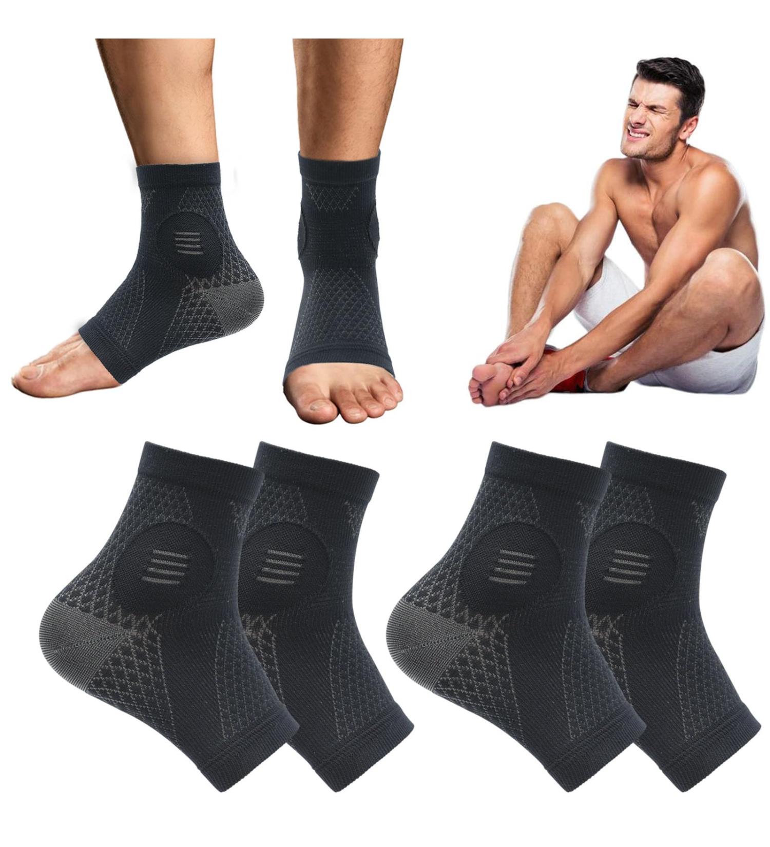 Buy Neuropathy Socks for Pain Relief - 2 Pairs Compression Foot Sleeves for Men & Women - Anti-Fatigue Plantar Fasciitis Support - Size M Black - Buy Online on GoSupps.com
