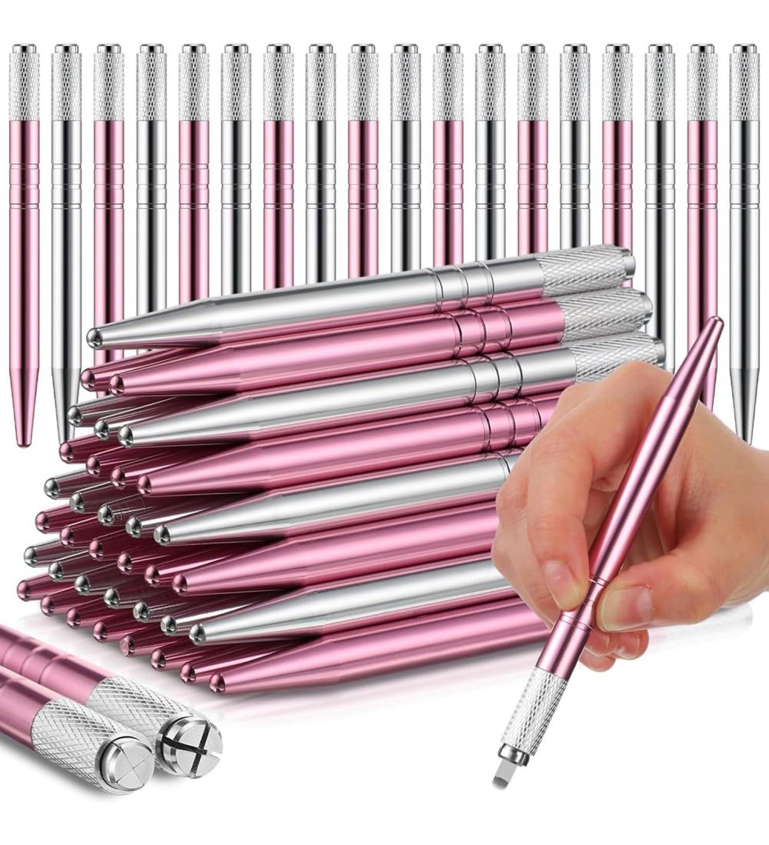 yixue 50 Count Microblading Pens Manual Eyebrow Pencils Microblading Supplies Aluminum Microblading Hand Tools for Cosmetics Easy Install A Silver&pink - Buy Online on GoSupps.com