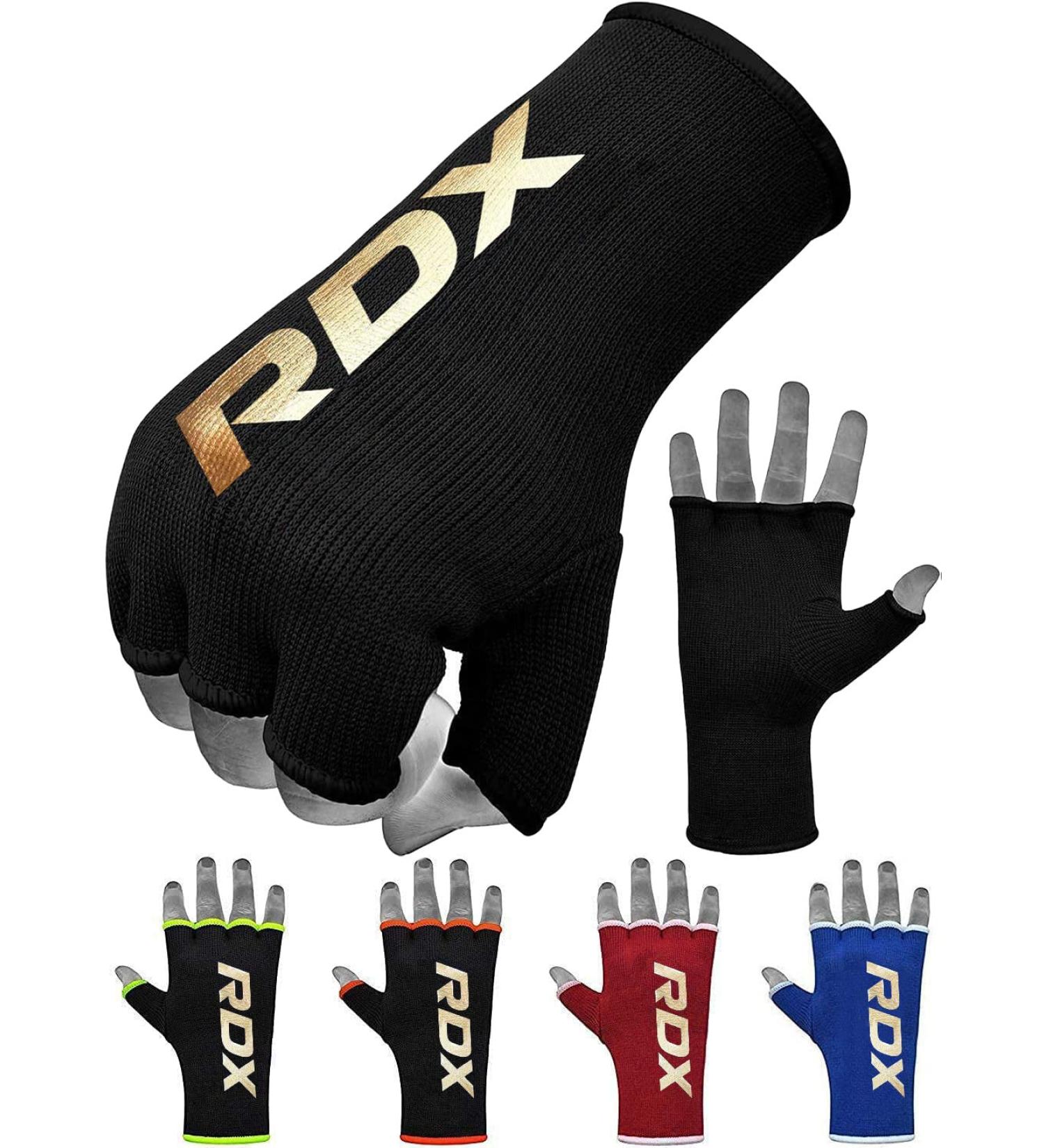 RDX Boxing Hand Wraps Inner Gloves Men Women Half Finger Black Small - Fist Protection for Muay Thai, Kickboxing, MMA - Elasticated Bandages for Speed Bag Punching Training - Buy Online on GoSupps.com