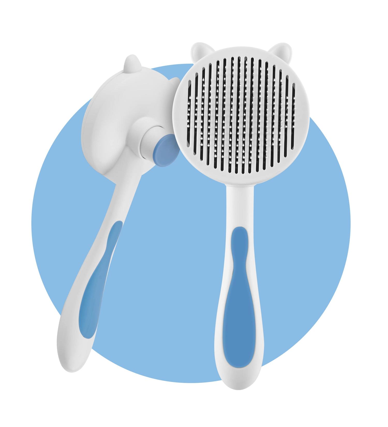 Rlihunix Self Cleaning Slicker Brush | Dog & Cat Grooming | Shedding & Mats Removal | Short & Long Hair | Blue - Buy Online on GoSupps.com