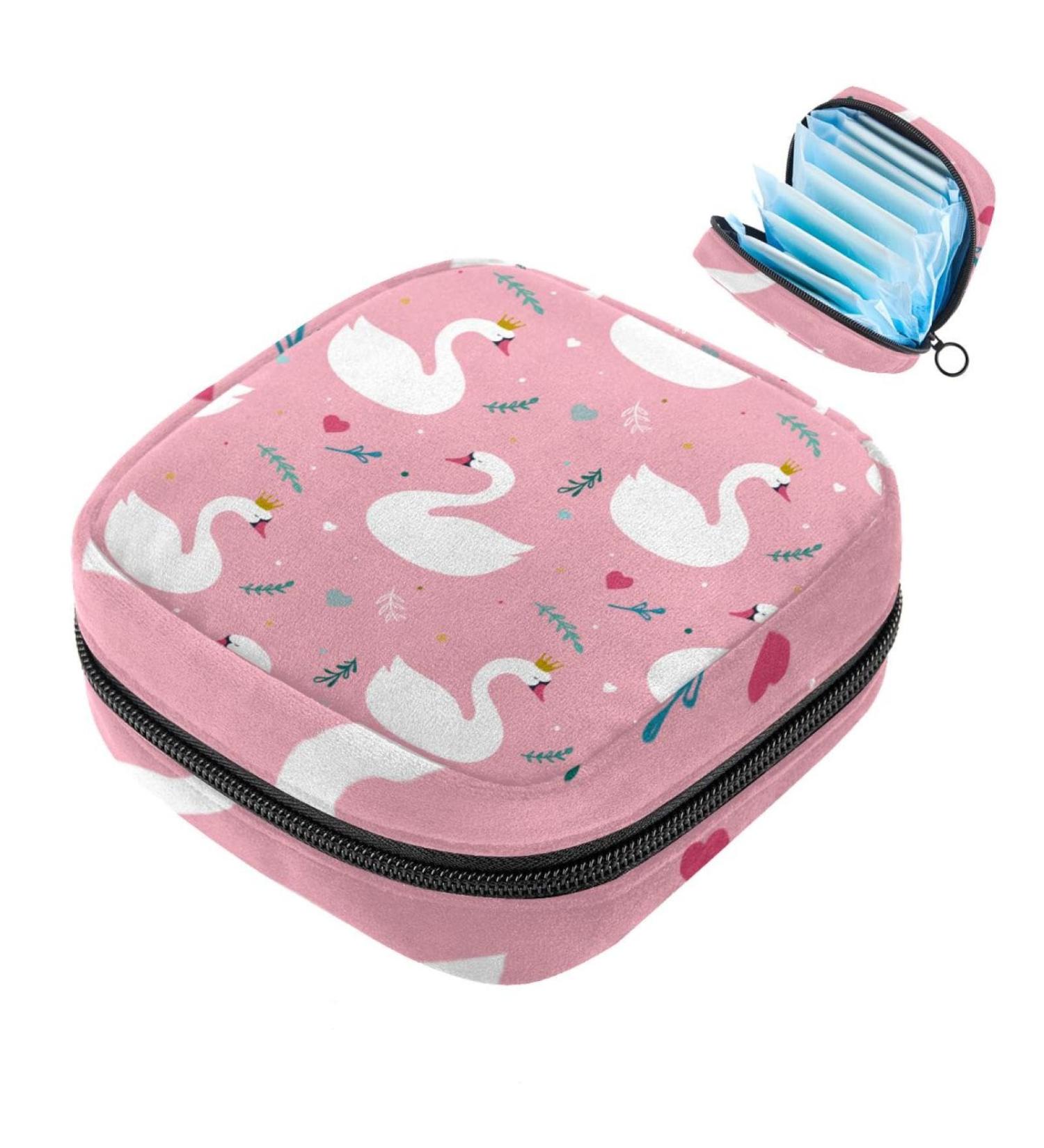 Shop Portable Women's Binding-Storage Bags | Menstrual Cup Bags & Tampon Pockets for Teens - Swan Pink Multicolor - Buy Online on GoSupps.com