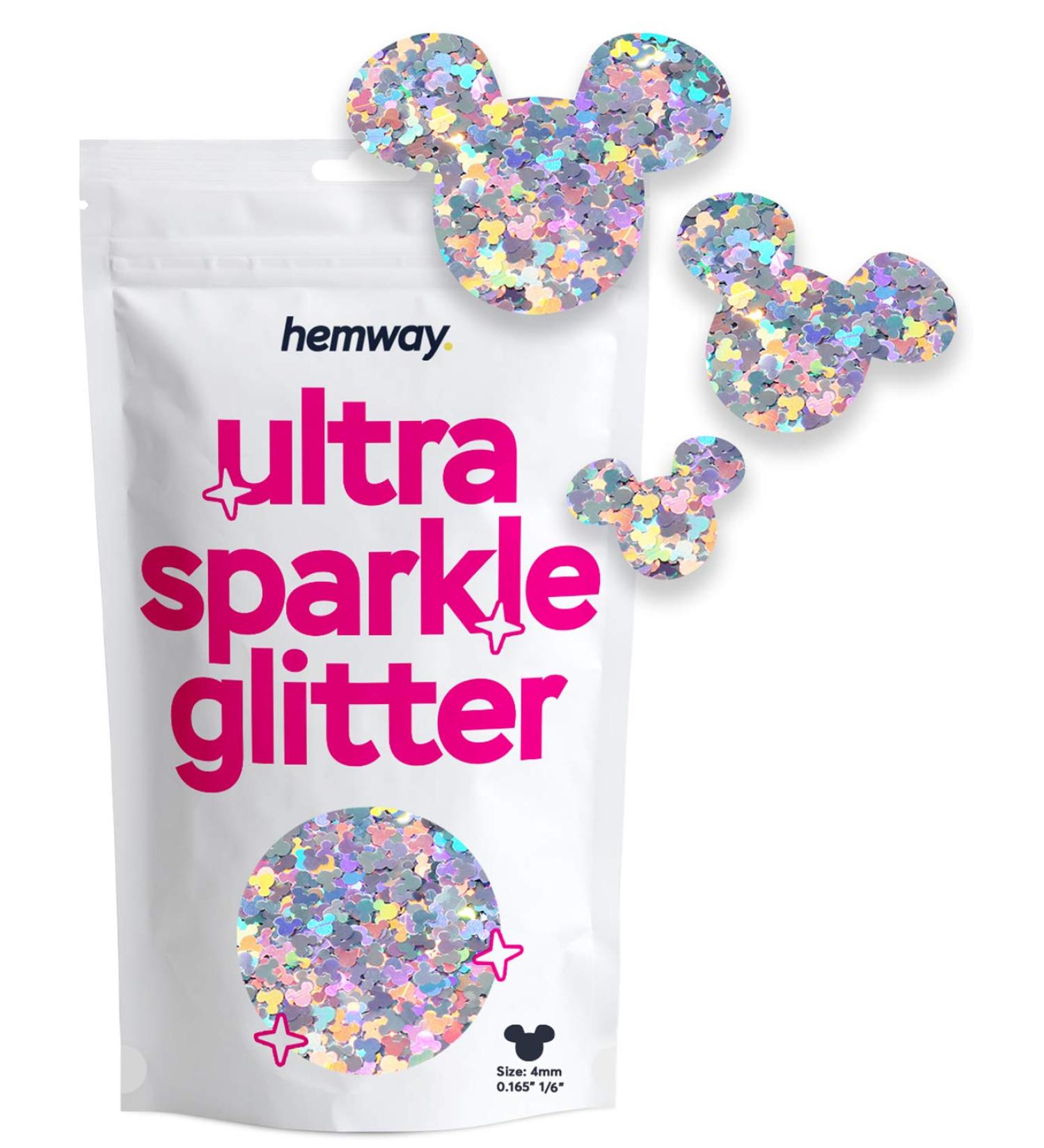 Hemway Ultra Sparkle Glitter - Mickey Mouse Confetti Party Decor - Silver Holographic 50g - Buy Online on GoSupps.com