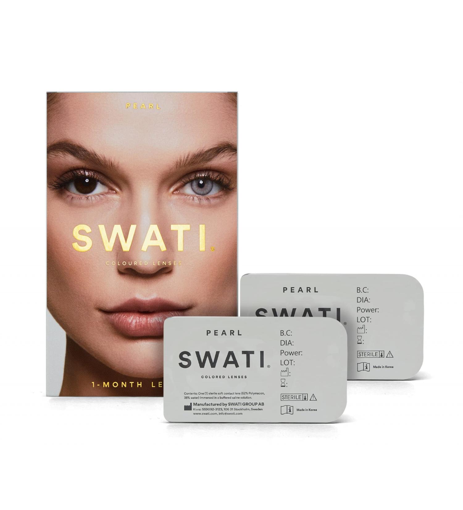 Pearl (gray) - 1 month contact lenses colored - Swati cosmetics naturally looking contact lenses 0.0 diopters 8.7 millimeters 14.20 millimeters 2
