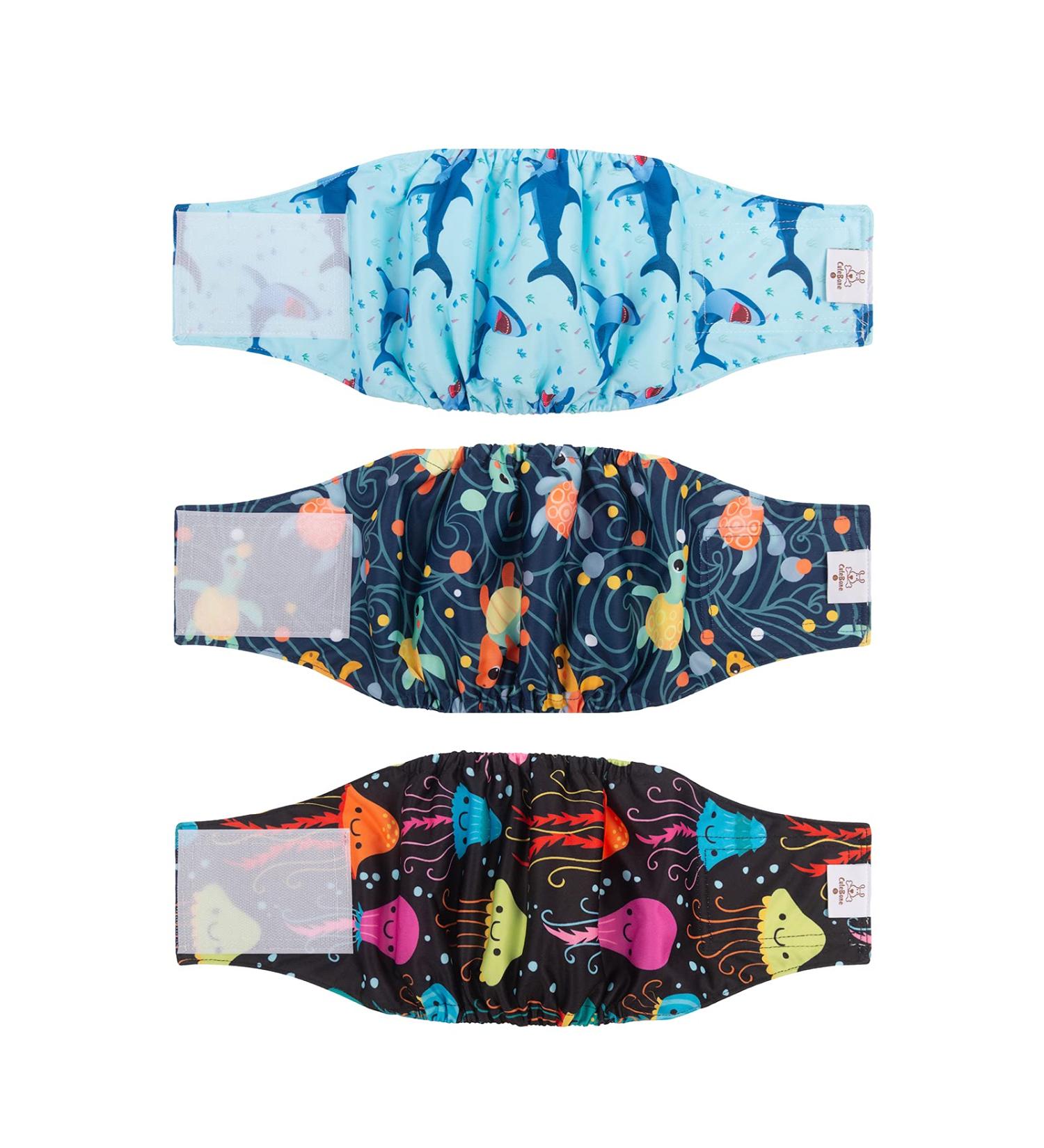 Buy Cuteebone Male Dog Diapers - Washable & Reusable Belly Band (3 Pack) | High-Suction DM28S-DE - Ideal for 28-35.5cm Dogs - Buy Online on GoSupps.com