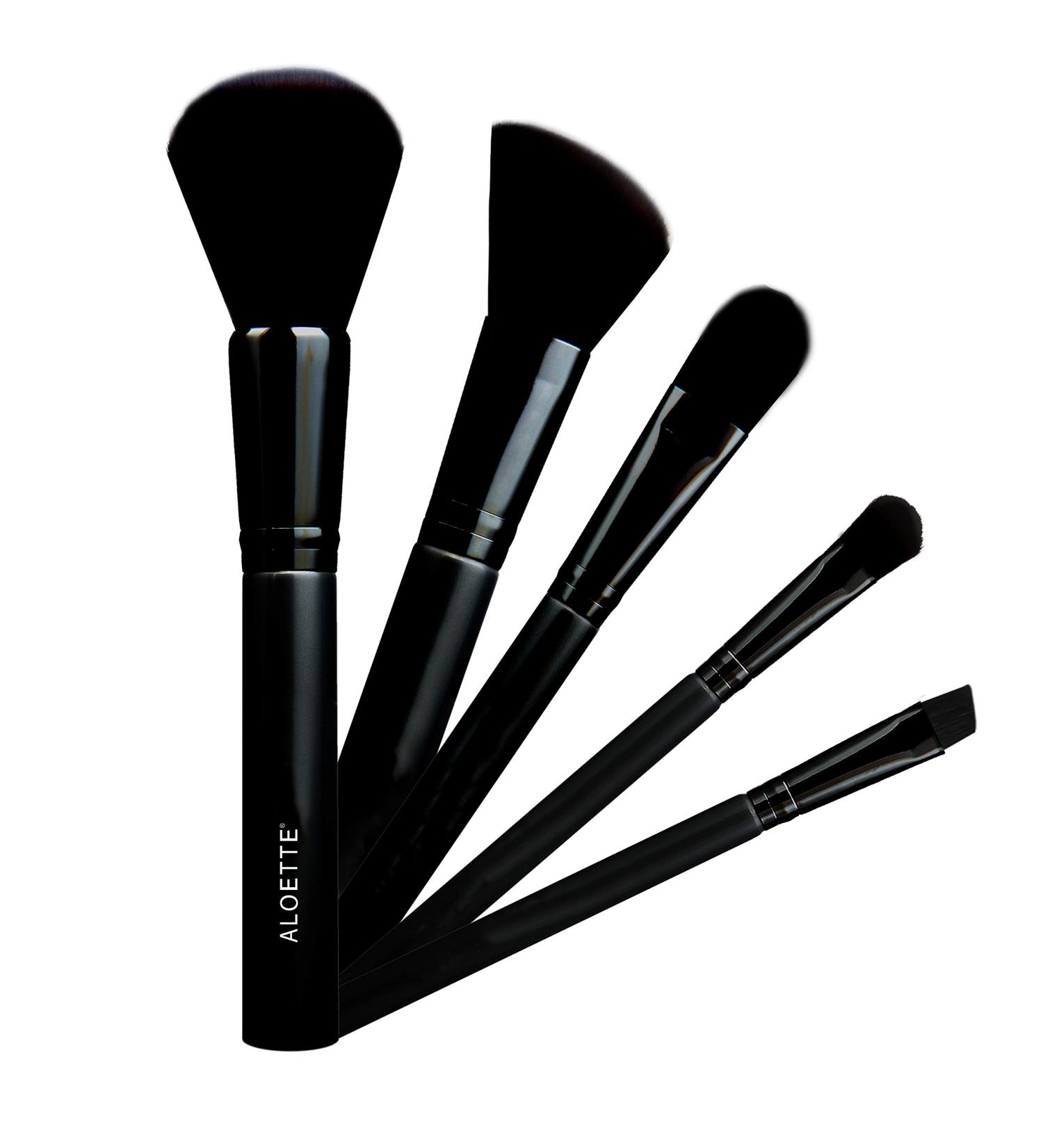 Aloette Professional 5-Piece Brush Collection | Cruelty-Free Synthetic Makeup Brushes for Flawless Application - Buy Online on GoSupps.com
