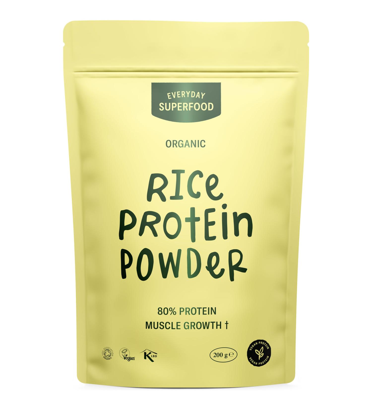Organic Rice Protein Powder 200g - 80% Protein, Unflavoured & Vegan | Kosher Endosperm | Pack of 1 - Buy Online on GoSupps.com