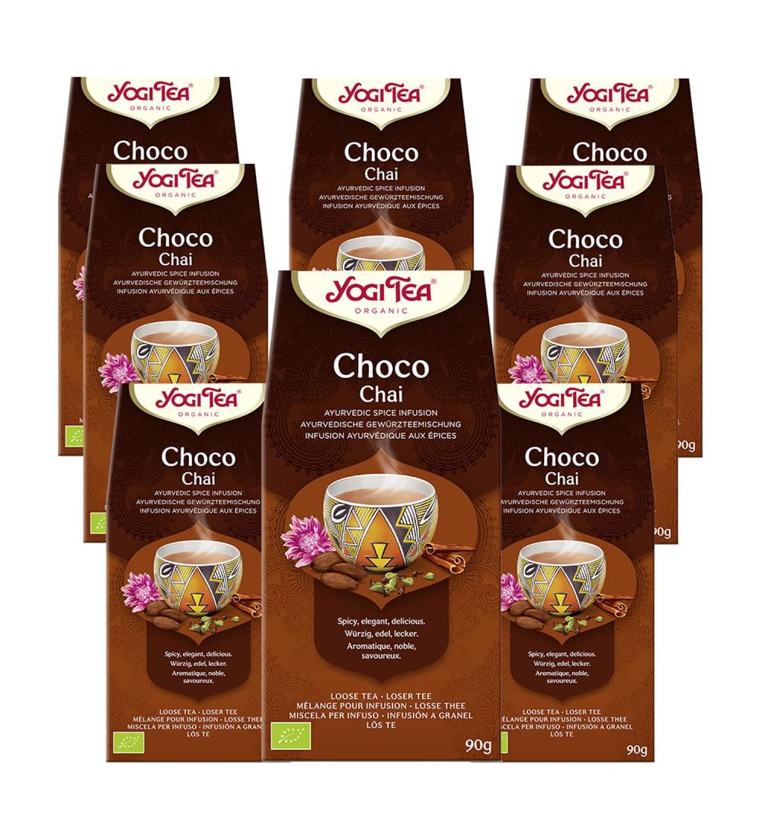 YOGI TEA Choco Chai Organic Infusion Natural Chocolate Flavor Blend of Cocoa Licorice and Cinnamon Loose Tea 8 Boxes of - Buy Online on GoSupps.com
