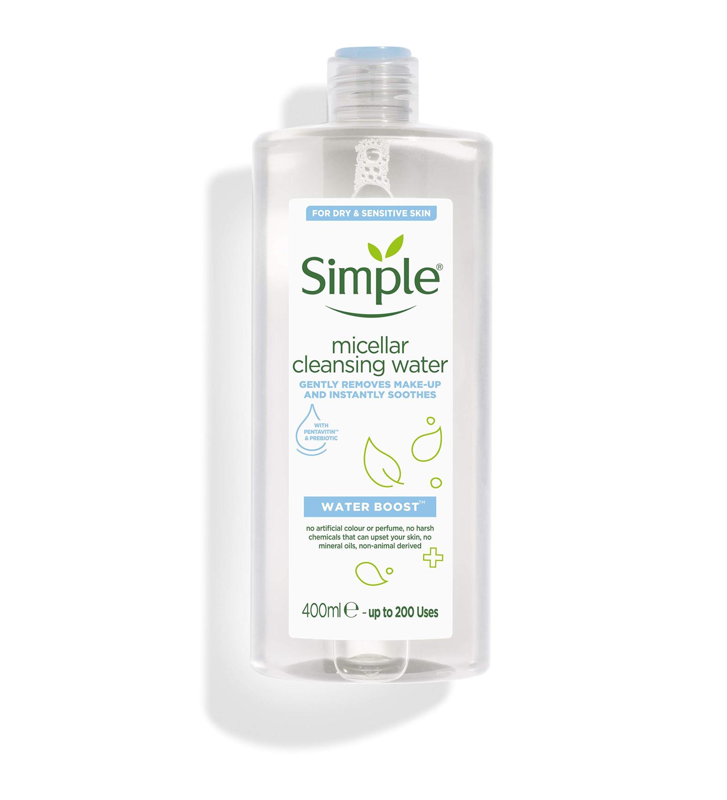 Simple Micellar Water Boost 400ml - Gentle Cleansing for All Skin Types | International Shipping Available - Buy Online on GoSupps.com