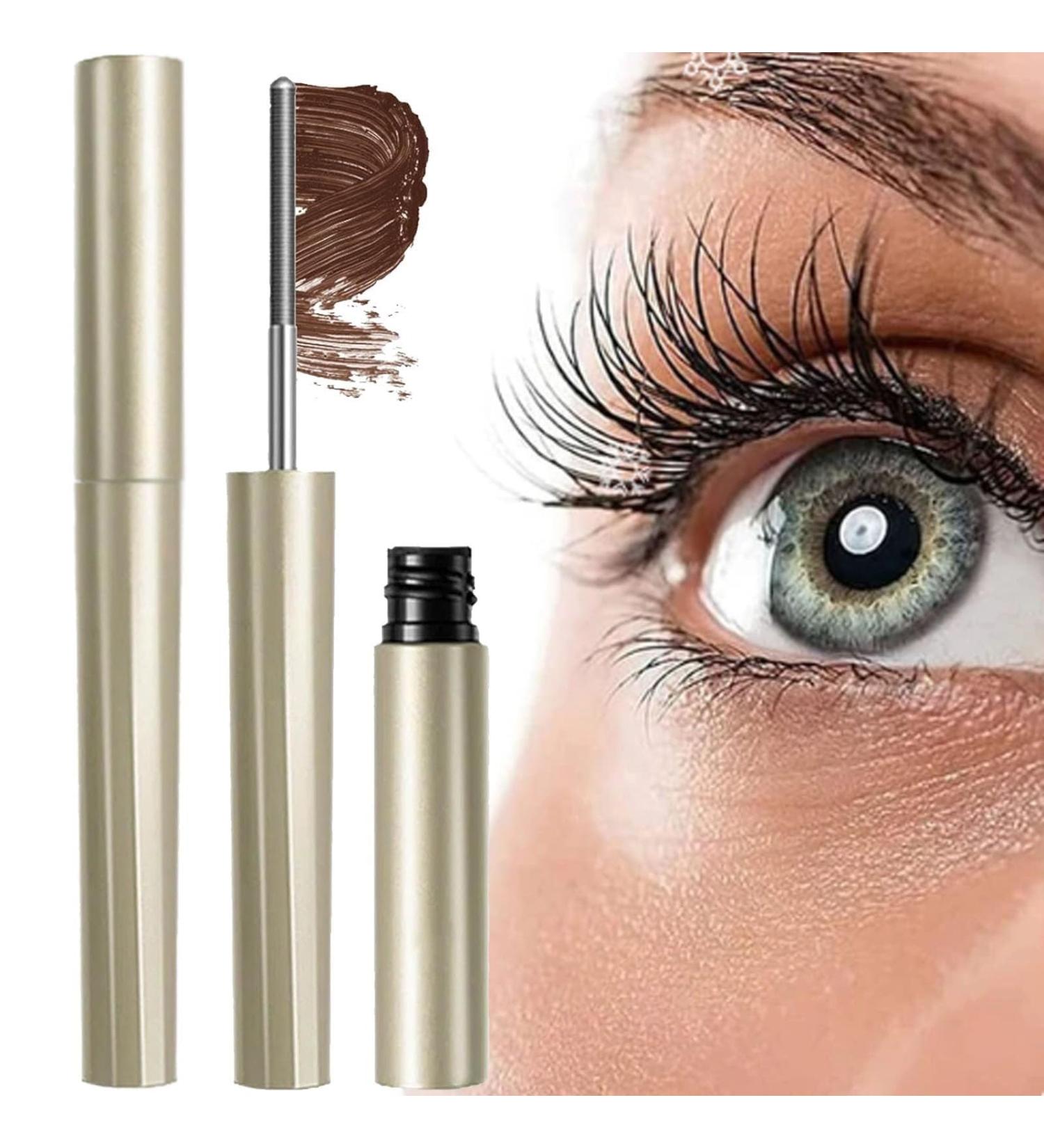 Metal Brush Long-Lasting Mascara Washable Extra Slim Bristleless Metal Mascara Brush Extreme Length Lash Eyelashes Long-Lasting Curling Waterproof And Sweatproof Mascara (Color : Brown) - Buy Online on GoSupps.com