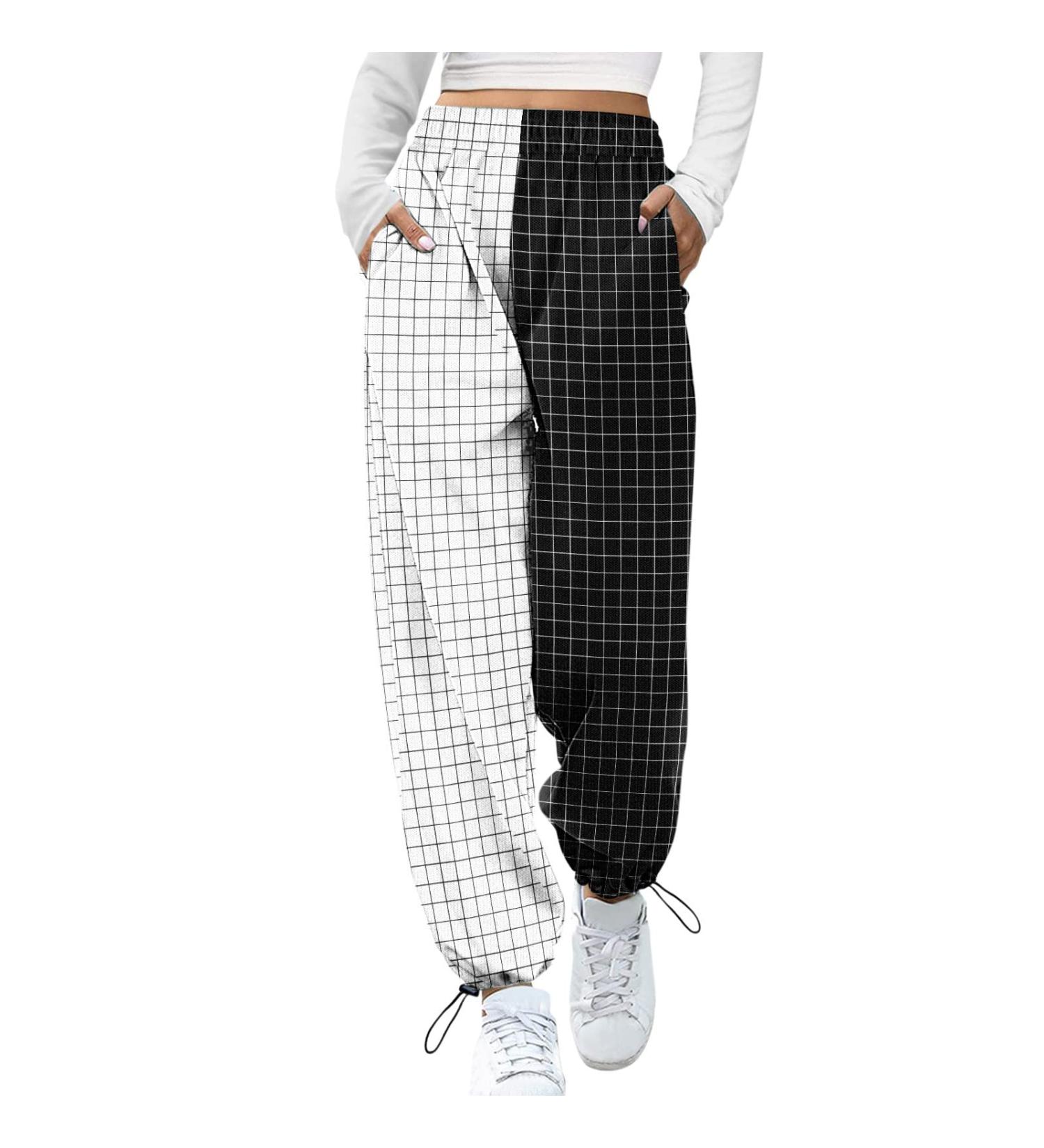 Parachute Pants Y2K Women | Vintage Cargo Pants | Baggy 90s E-Girl Streetwear | Track Pants Lang Lock 01-White M - Buy Online on GoSupps.com
