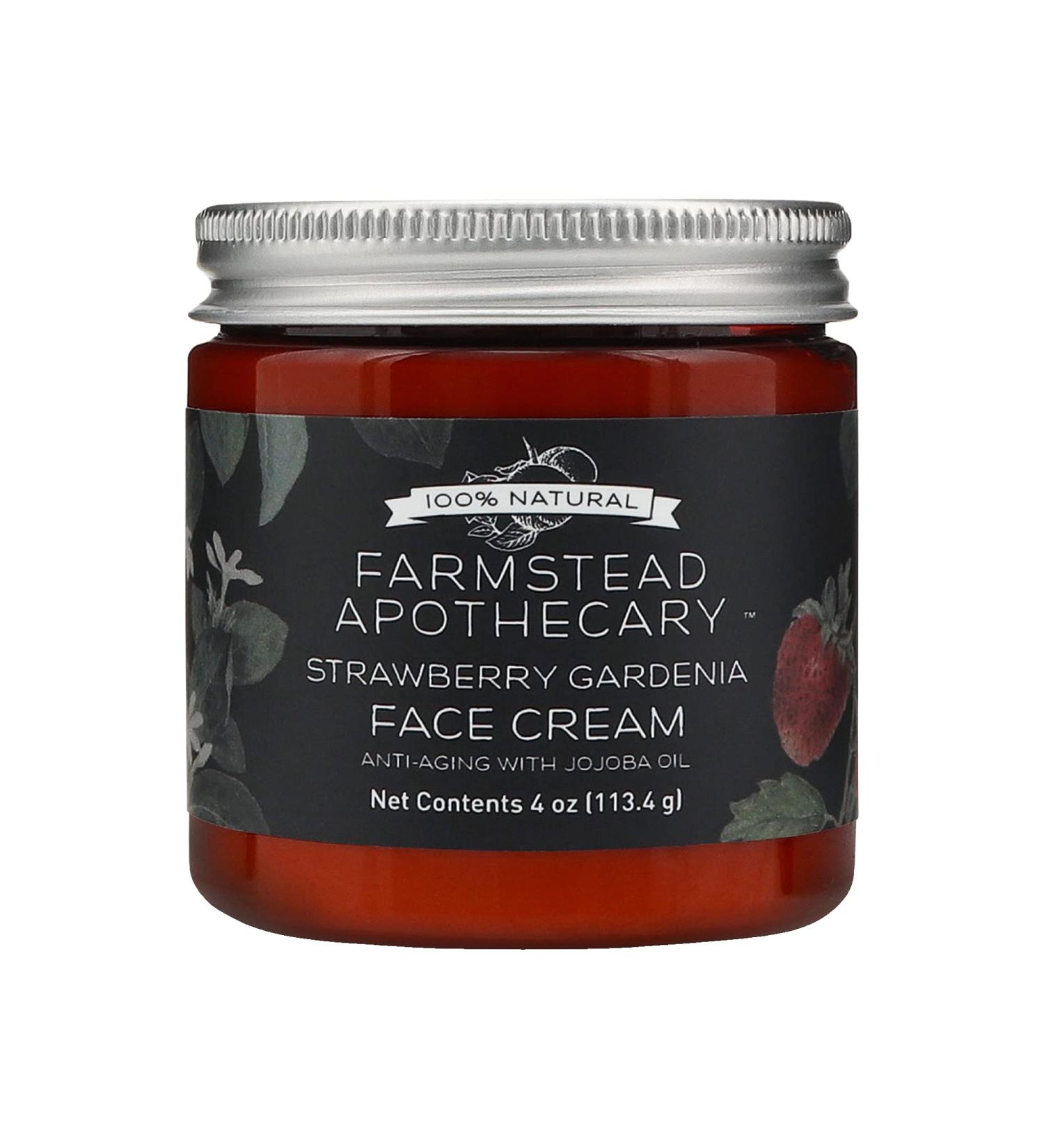 Farmstead Apothecary Anti-Aging Face Cream 4 oz - Natural with Jojoba Oil (Strawberry Gardenia) - Buy Online on GoSupps.com