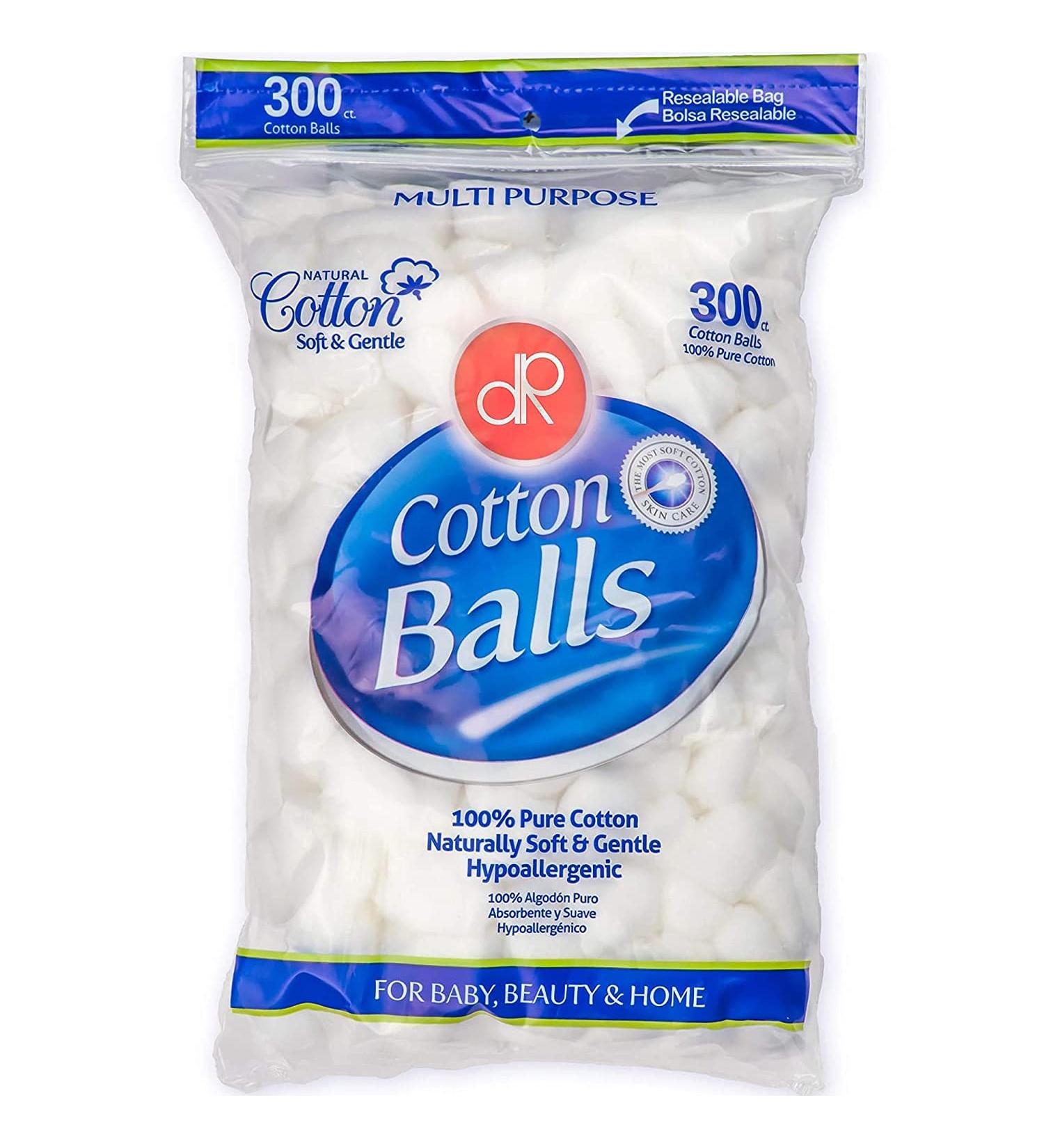 DecorRack 300 Small Cotton Balls - 100% Natural Cotton for Makeup, Nail Polish Removal, Oil Lotion, Powder - Soft, Absorbent Multi-Purpose Balls (300 Count) - Buy Online on GoSupps.com