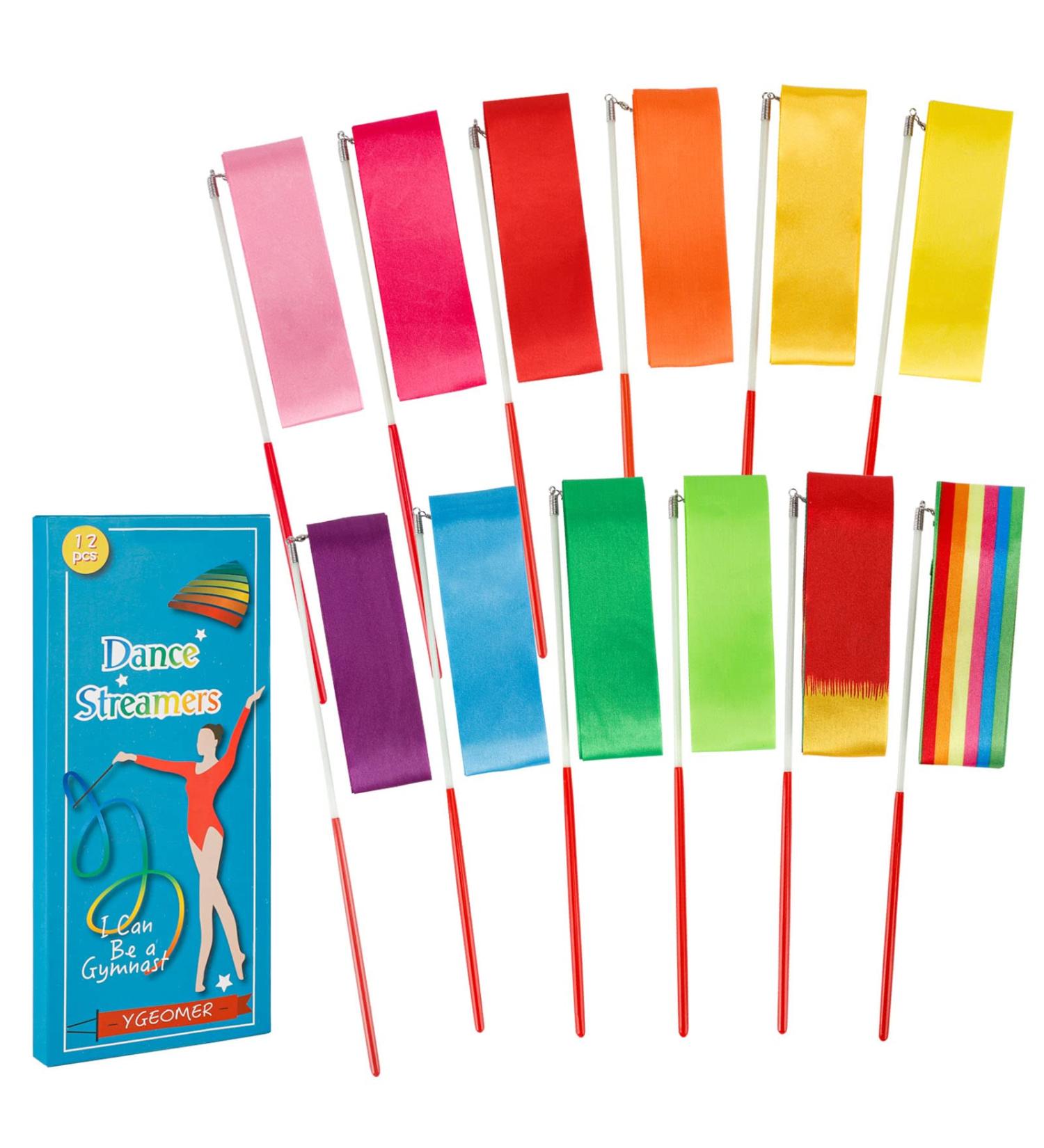 YGEOMER 12pcs Dance Ribbons - Gymnastics Ribbon Streamers for Artistic Dancing Talent Shows - Buy Online on GoSupps.com