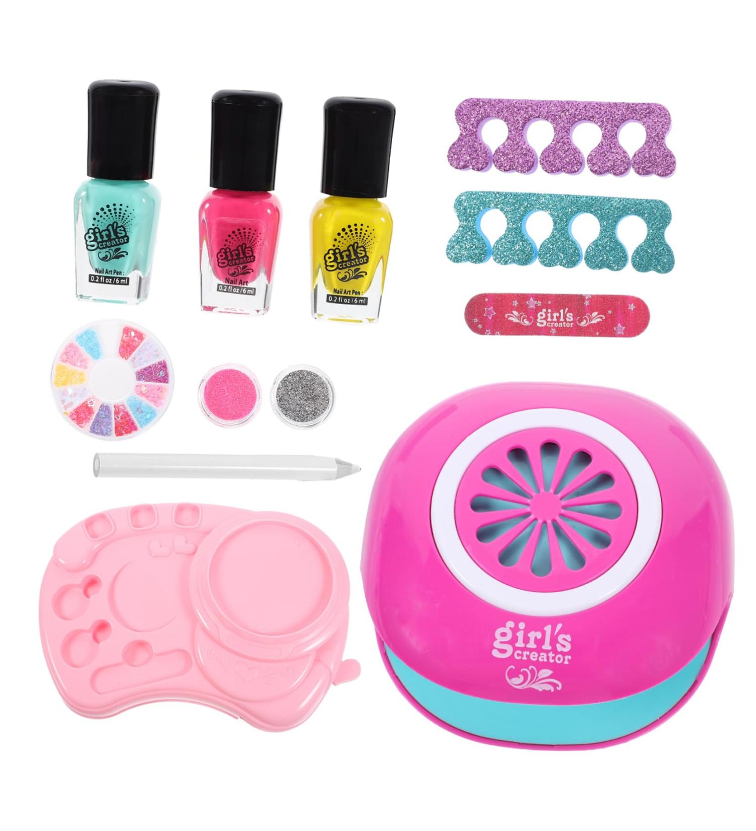 FRCOLOR 1 Set Nail Art Set Toy Kids Nail Polish Kids Playsets Nail Art Decoration Toys for Little Girls Nail Dryer Nail Decorations for Nail Art Child Pink Plastic Decorate Manicure - Buy Online on GoSupps.com