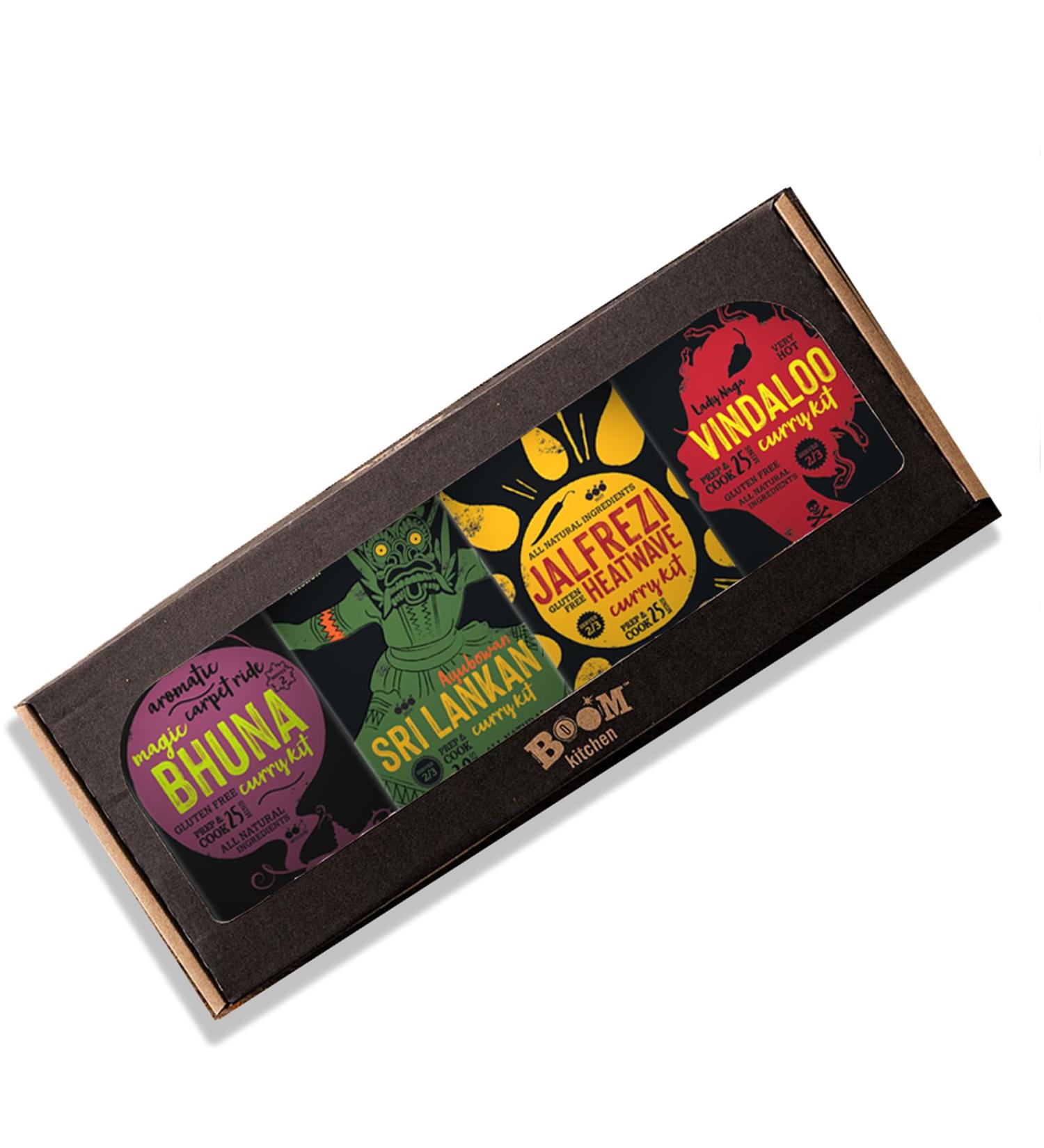 Medium - Hot Scratch Cook Curry Kit Gift Set 4 Award Winning Dishes
