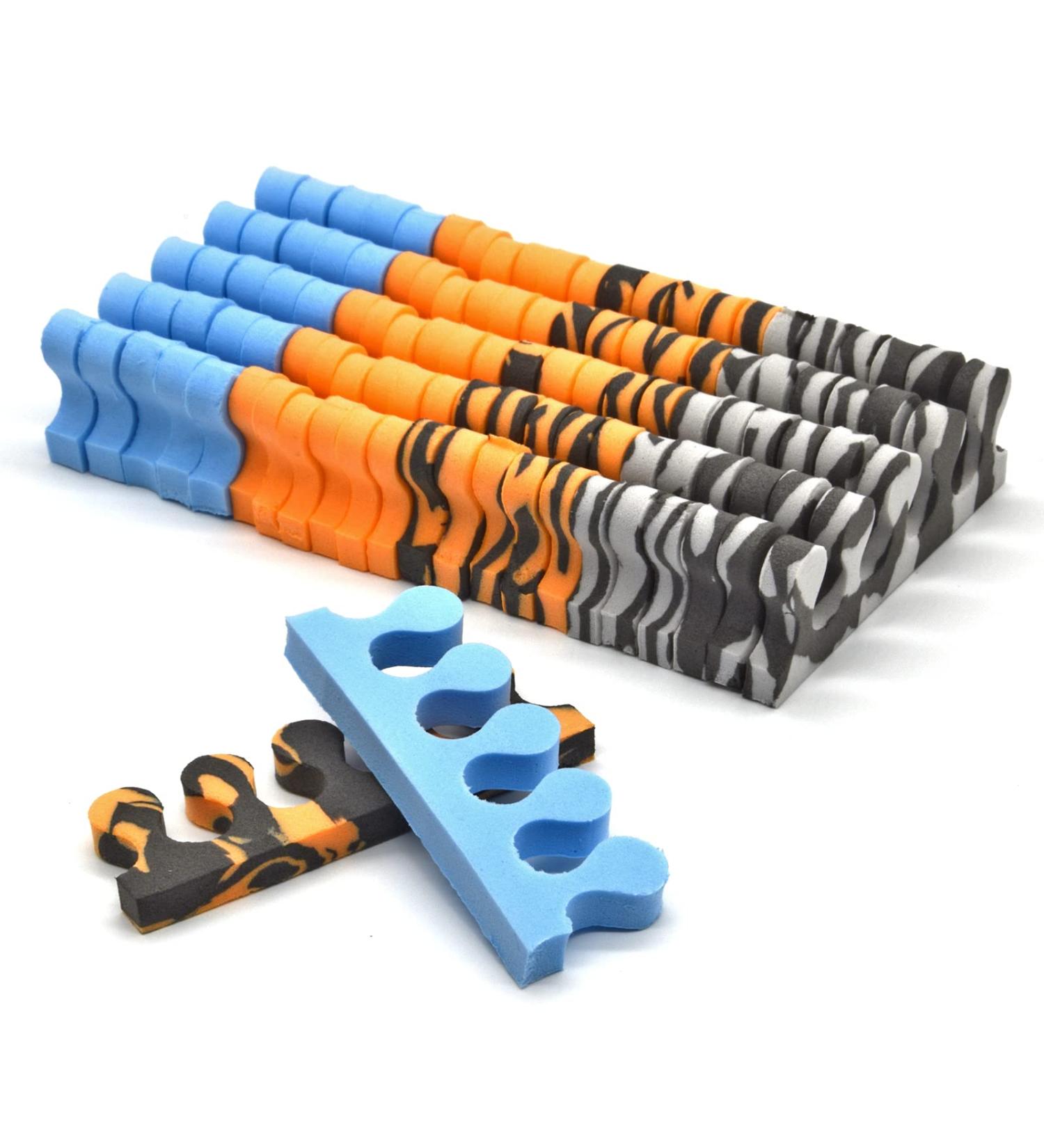 PrettyClaw Foam Toe Separators - 24 Pieces - Nail Polish Toe Spacers in Orange, Gray, Blue - Pedicure Toe Separators for Perfectly Polished Toenails - Buy Online on GoSupps.com
