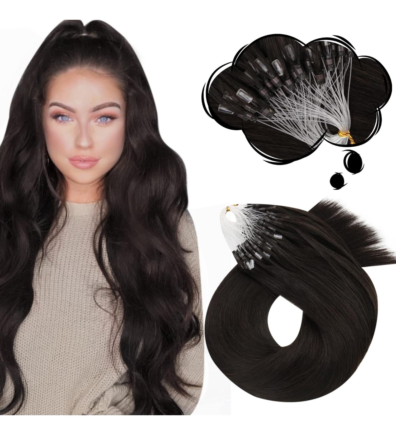 Moresoo Microring Extensions - Real Hair Brown 50cm | Pre Bonded #2 Cold Fusion Micro Loop Extensions - Remy Hair 50g 1g/S - Buy Online on GoSupps.com