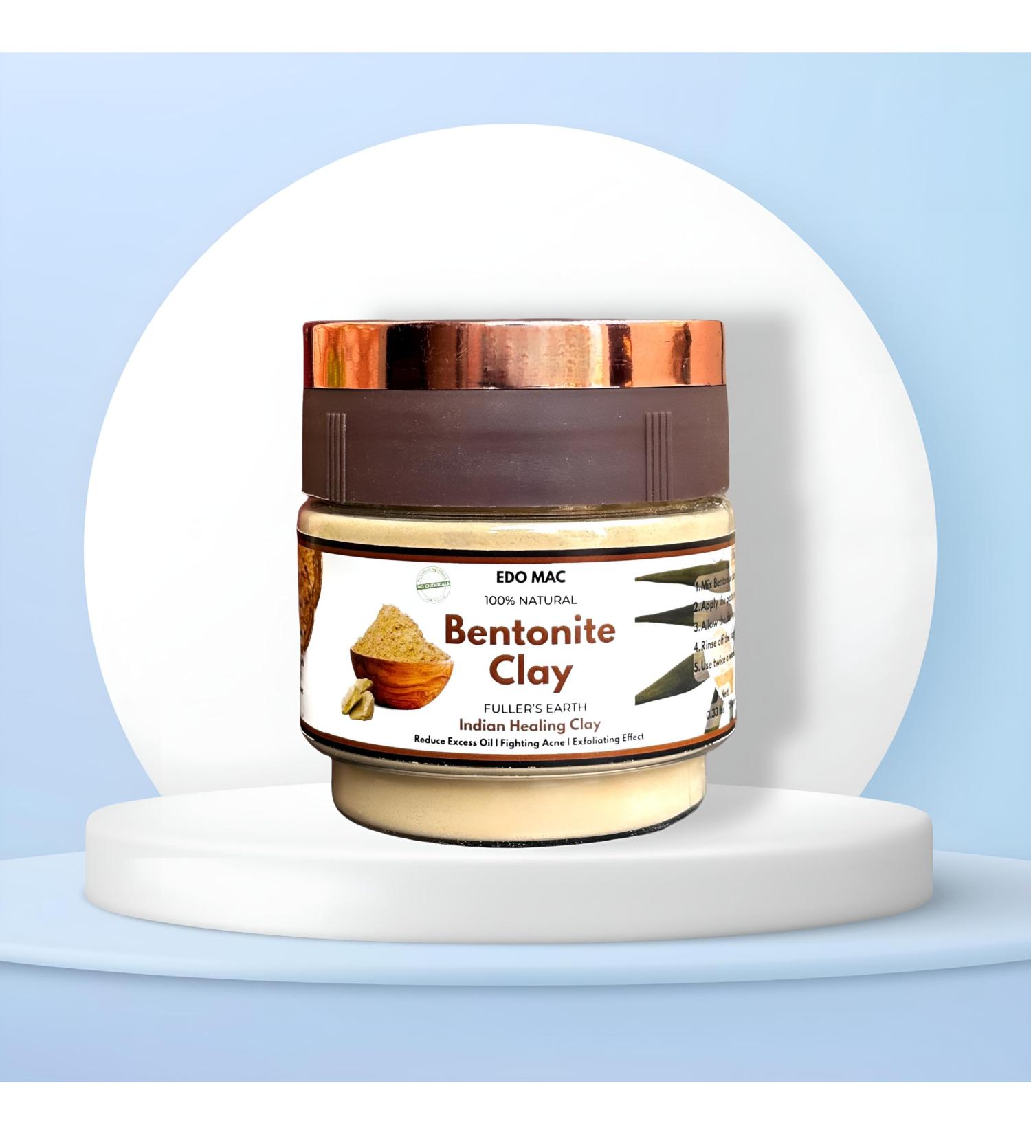 Pure Bentonite Clay Powder - 100% Natural Indian Healing Clay for Detoxifying Skin & Hair | Cleansing Facial & Body Mask (5.29 oz) - Remove Impurities & Excess Oil - Buy Online on GoSupps.com