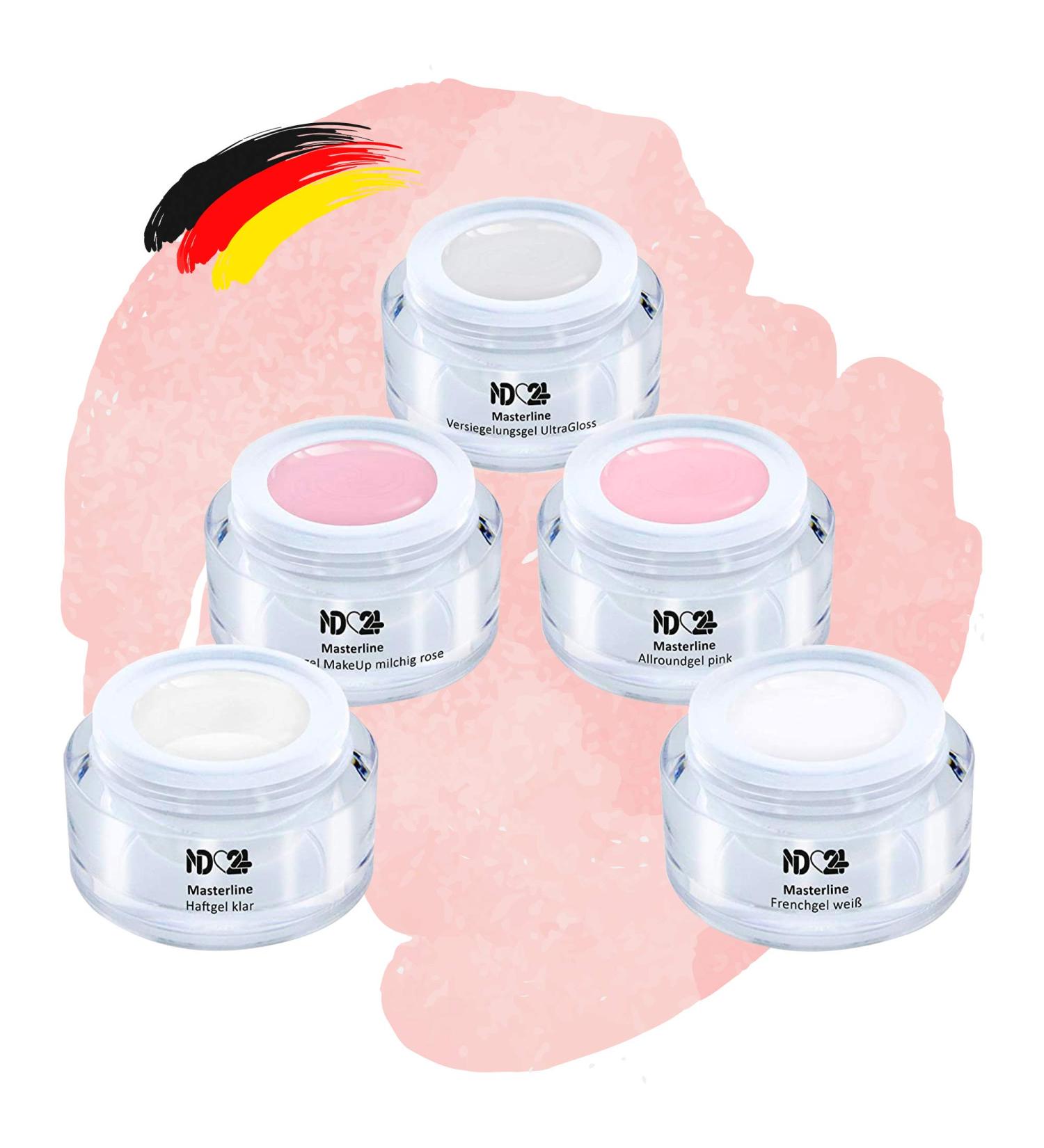 Baby Boomer Gel Set - Premium French Ombre Pink Nude White - Made in Germany (5 x 5ml) - International Shipping Available - Buy Online on GoSupps.com