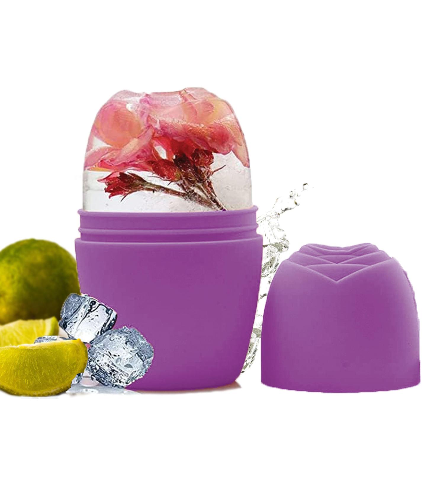 Beyou Ice Roller - Rose Design Edition | Premium Silicone Anti-Aging Face Care | Purple Ice Cream Scooter for Radiant Skin - Buy Online on GoSupps.com