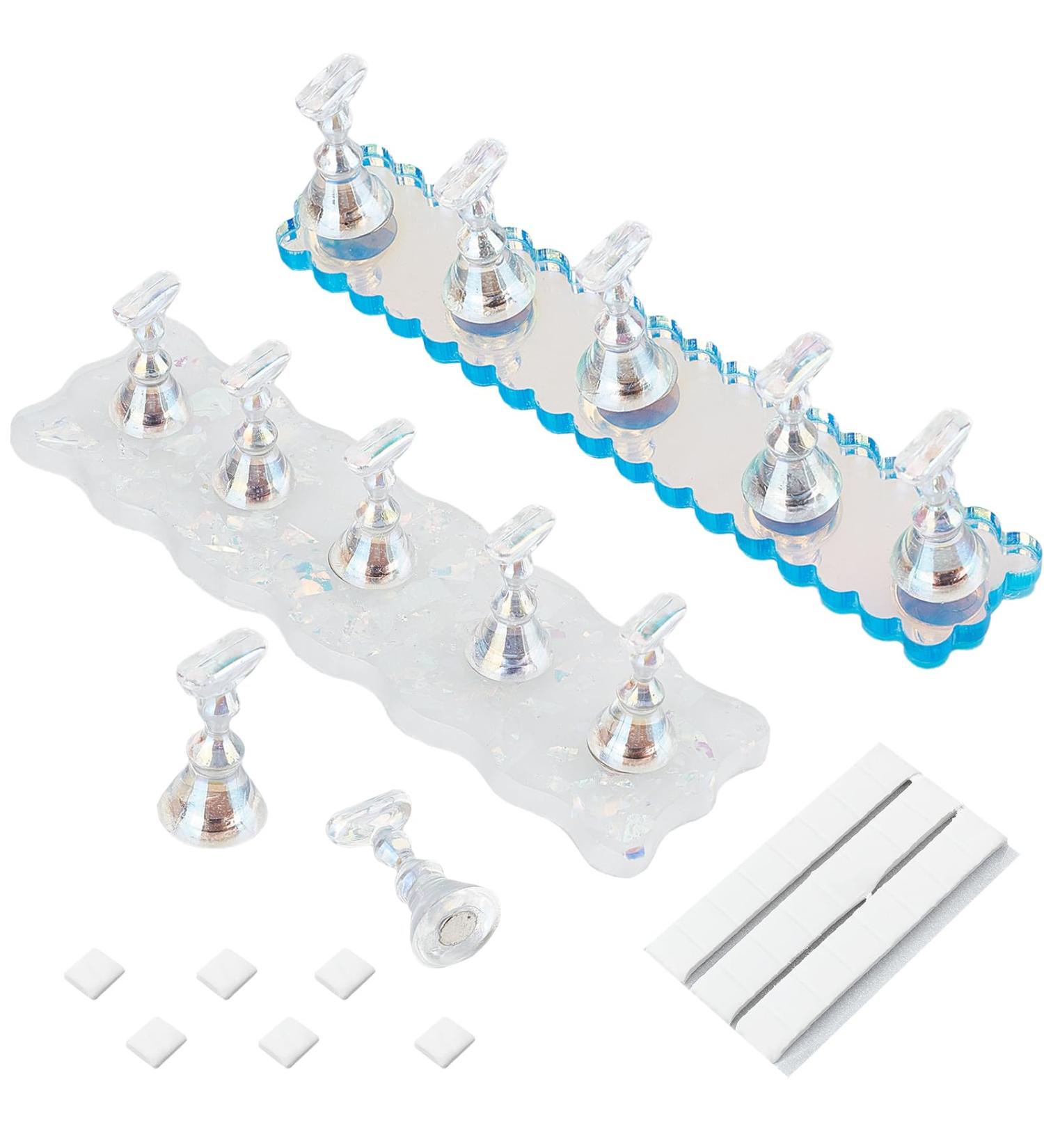 NICENEEDED 2 Set Nail Holder for Painting Nail Acrylic Nail Display Stand Nail Art Practice Holder Fingernail DIY Nail Design Stand Fake Nail Holder for Home DIY Salon - Buy Online on GoSupps.com