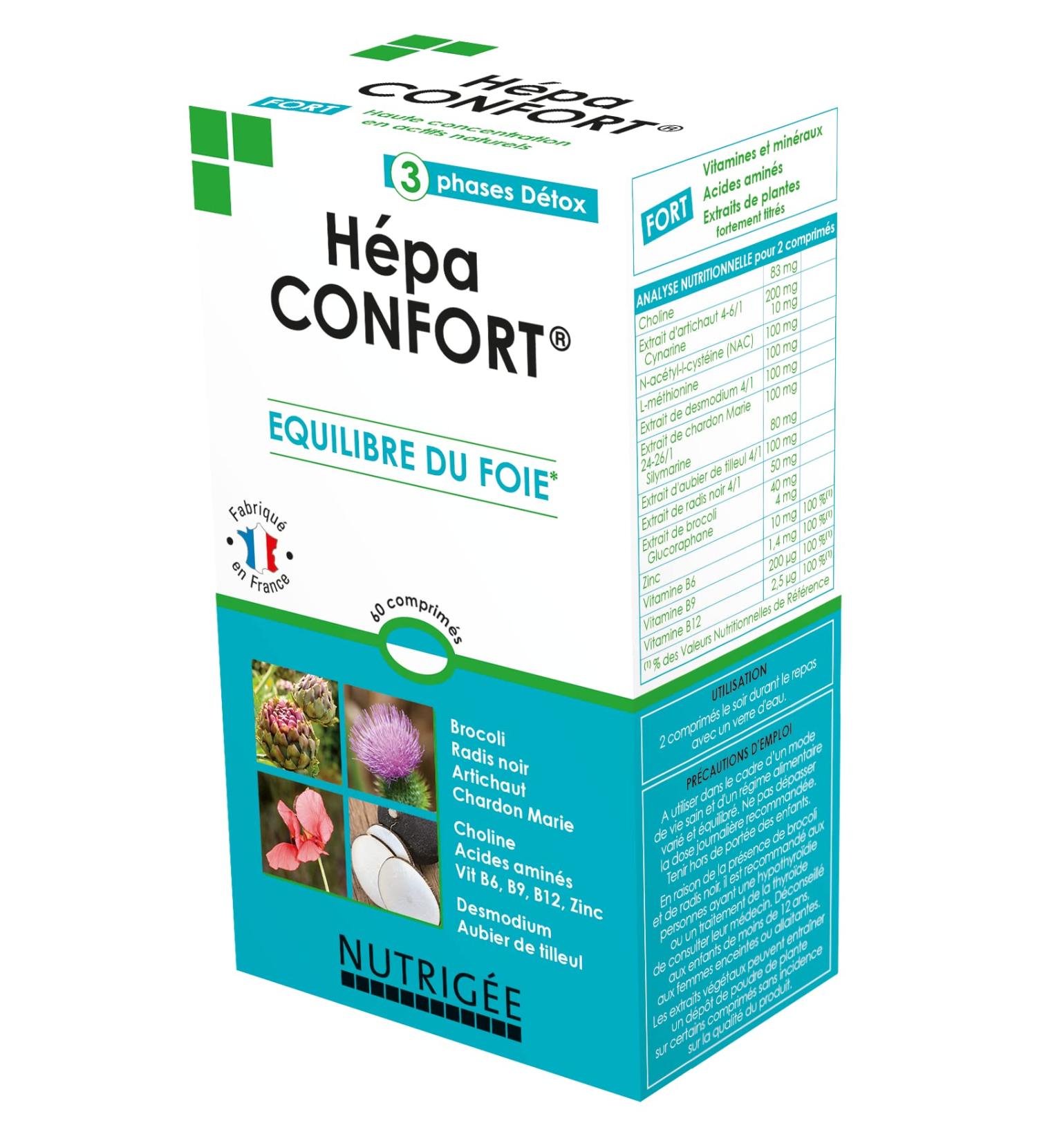 HEPA COMFORT 3 DETOX PHASES for LIVER BALANCE HIGH CONCENTRATION OF NATURAL ACTIVES TOXIN REMOVAL 60 tablets Made i - Buy Online on GoSupps.com