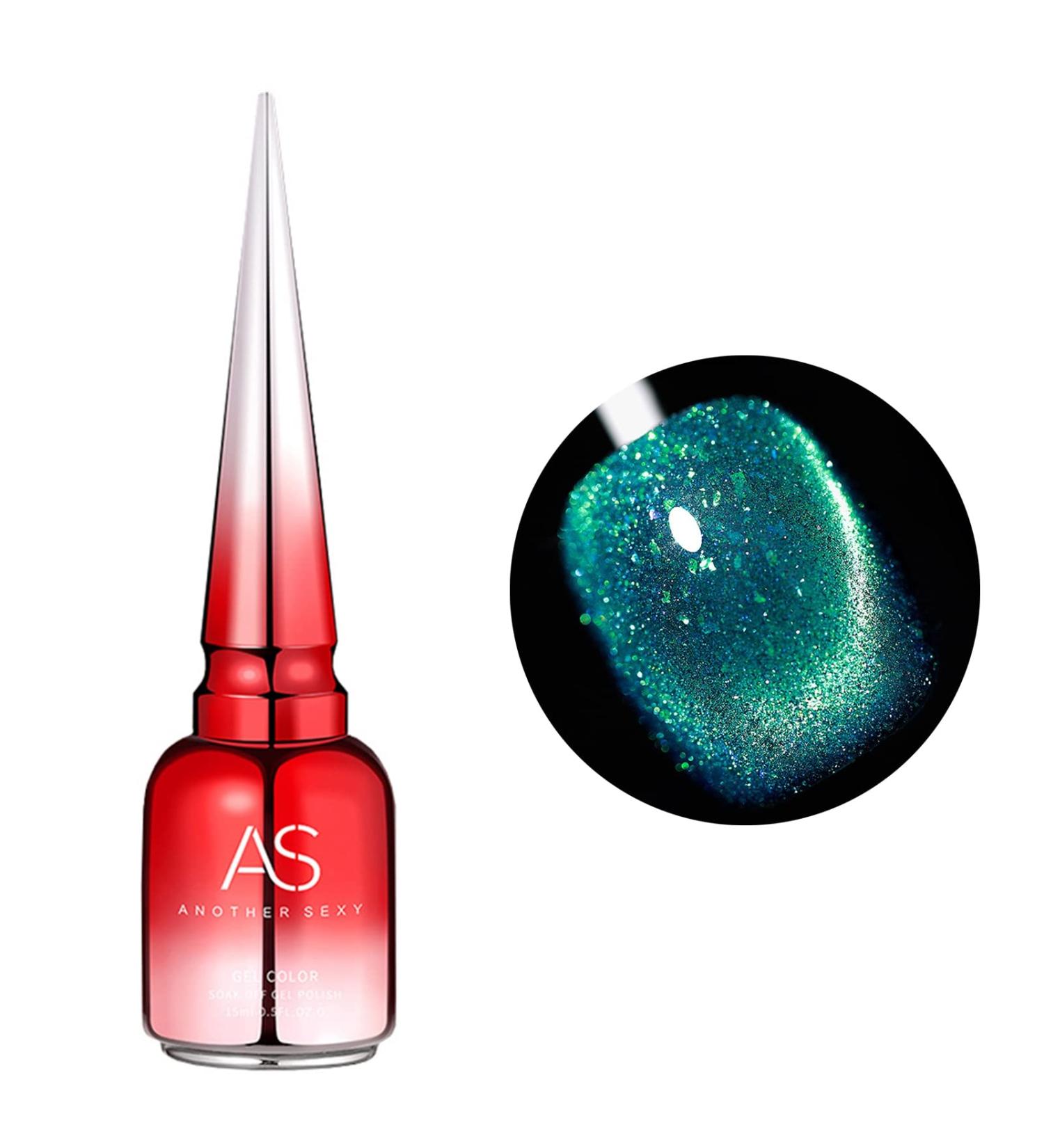 YOXIER Nail Polish Reflective Glitter Nail Sparkling Soak Off Gel Bright for Salon 5 1 Pcs