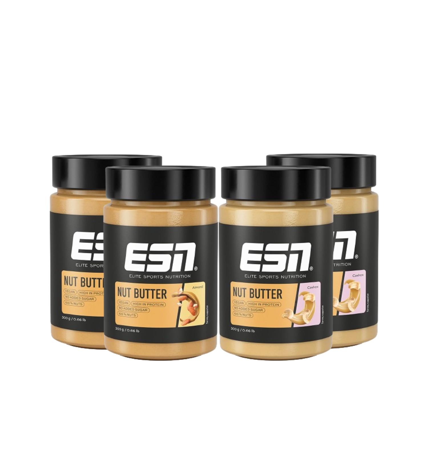 ESN Nut Butter 4-pack 4 x 300 g 2 x cashew butter & 2 x almond butter nut butter without added sugar vegan