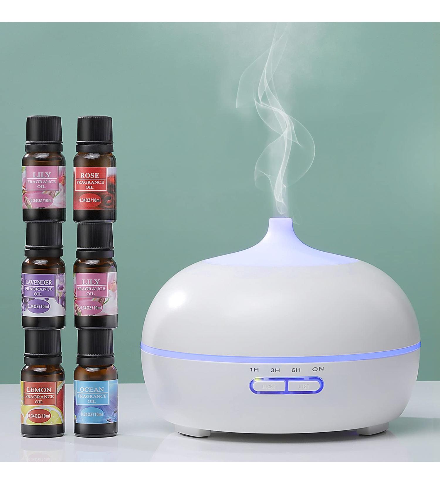 Czemo Aroma Diffuser Set - 300ml Ultrasonic Humidifier & Essential Oils | Fragrance Oil Aromatherapy | 12-Color LED | Perfect for Yoga Office & Bedroom - Buy Online on GoSupps.com