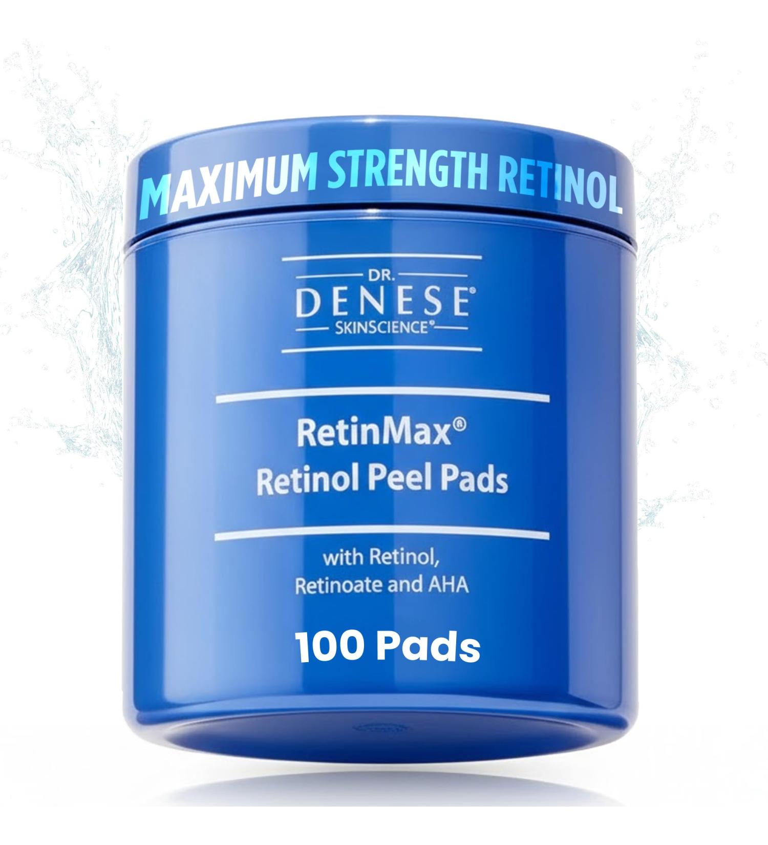 Dr. Denese SkinScience RetinMax PM Retinol Peel Pads (100 Count) with Retinoate Glycolic Acid & Vitamin C Overnight Resurfacing for Smoother Texture Refined Pores Brighter & Youthful-Looking Skin - Buy Online on GoSupps.com