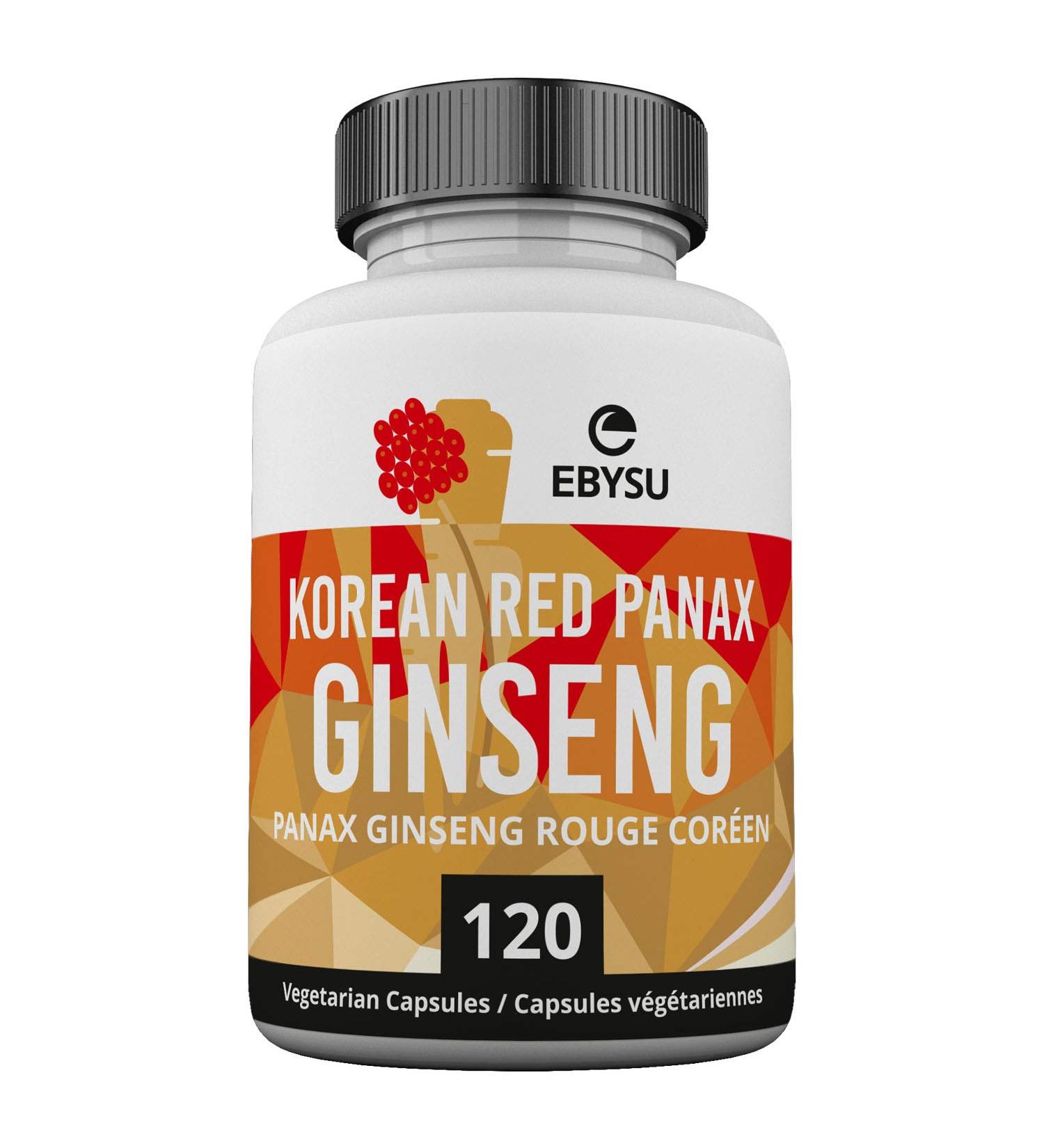 EBYSU Korean Red Ginseng Supplement Used in Herbal Medicine to Support Cognitive Function Increase Resistance to Stress & Increase Energy 120 Capsules (500 mg) - Buy Online on GoSupps.com