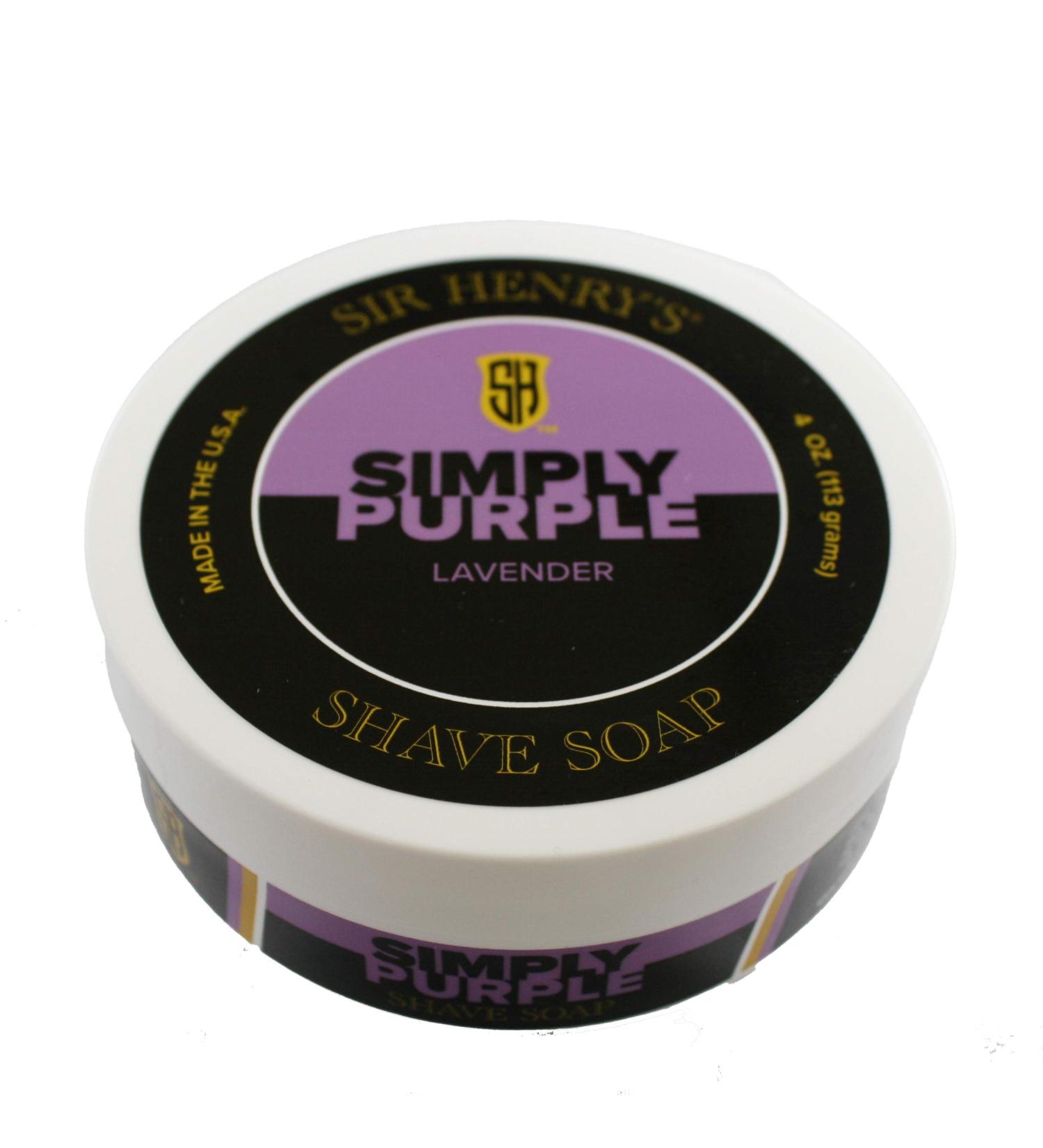 Luxury Shaving Soap by Sir Henry's. Rich Lather Gives a Smooth Comfortable Shave. (Simply Purple)