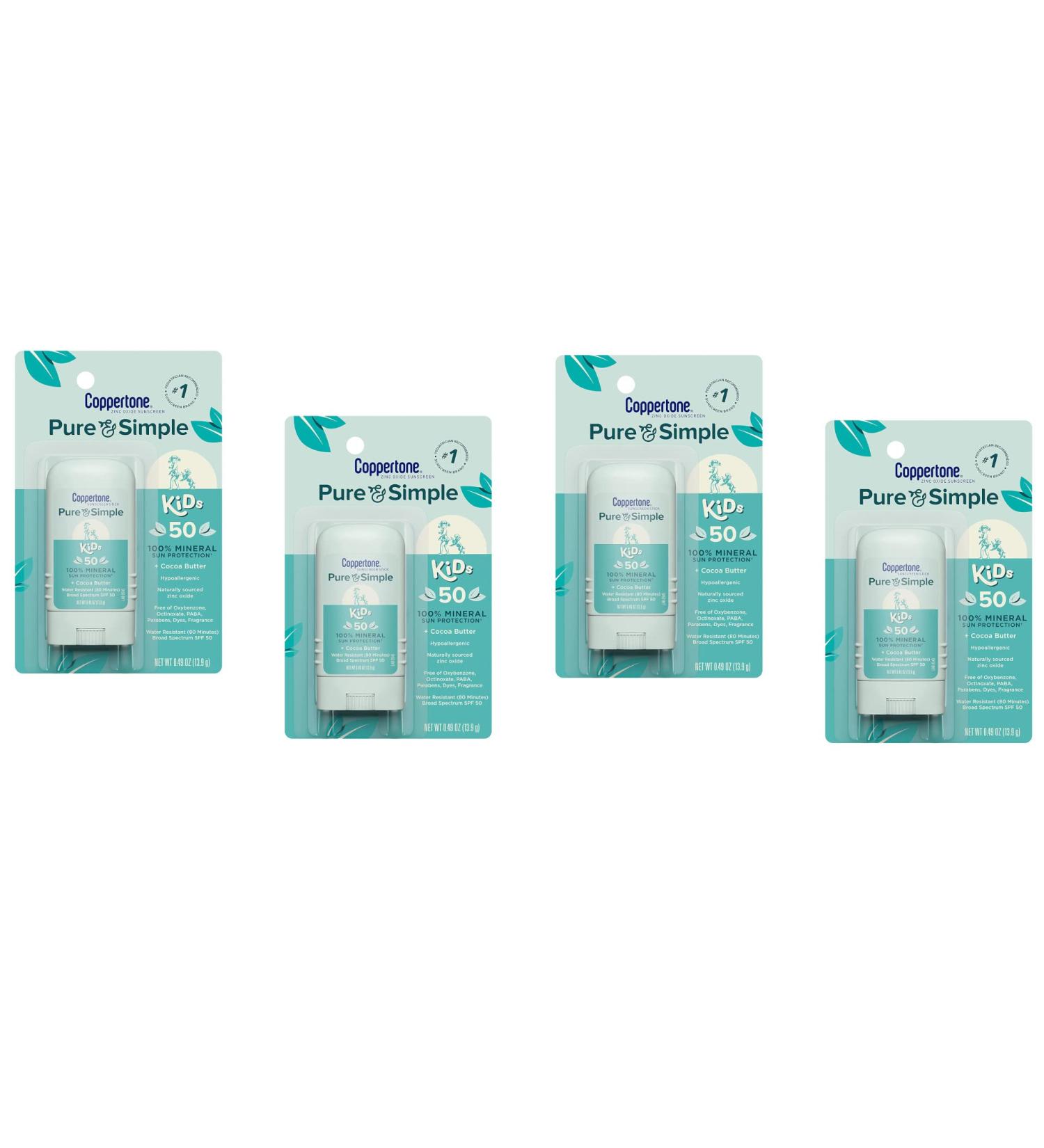 Coppertone Kids Sunscreen Stick SPF 50 - Broad Spectrum Protection (4 Pack 0.46 oz Each) | International Shipping - Buy Online on GoSupps.com