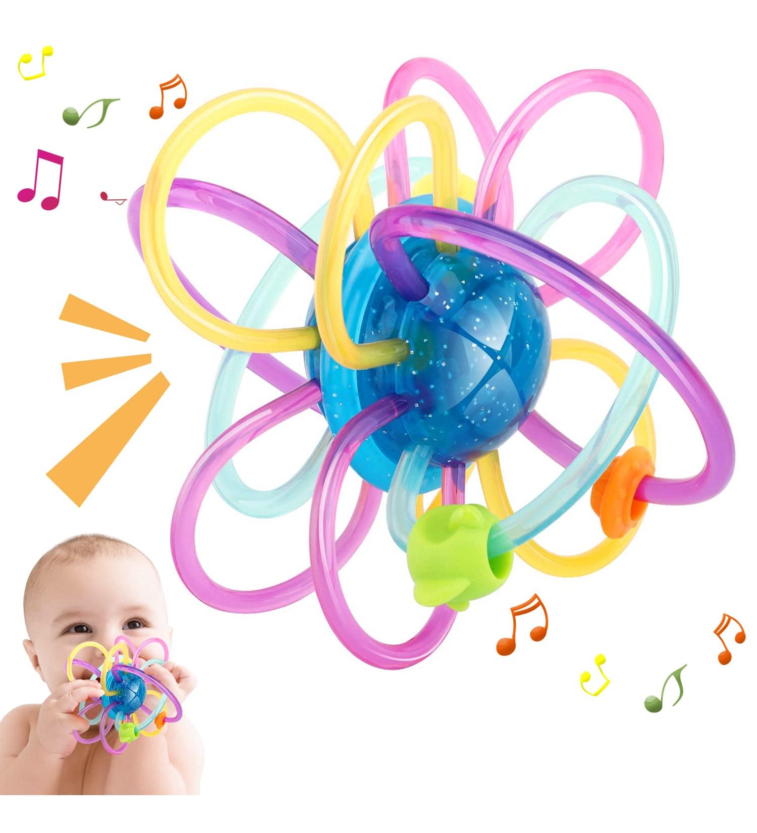 Zooawa Bite Ring for Babies - Food-Grade 360 Rotating BPA-Free Teething Toy | Soft TPU Multi-Colored Teething Aid for Toddlers - Buy Online on GoSupps.com