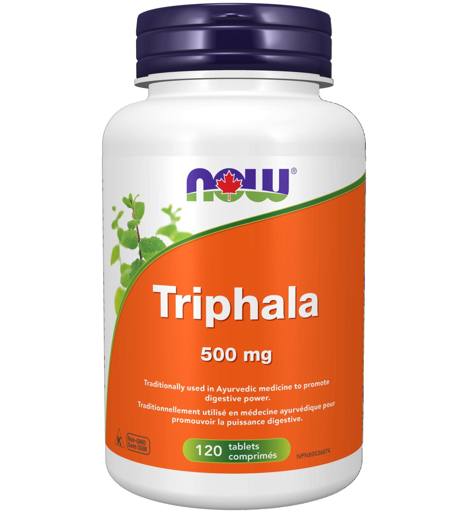 NOW Triphala Tablets 500mg 120 Count - Buy Online on GoSupps.com