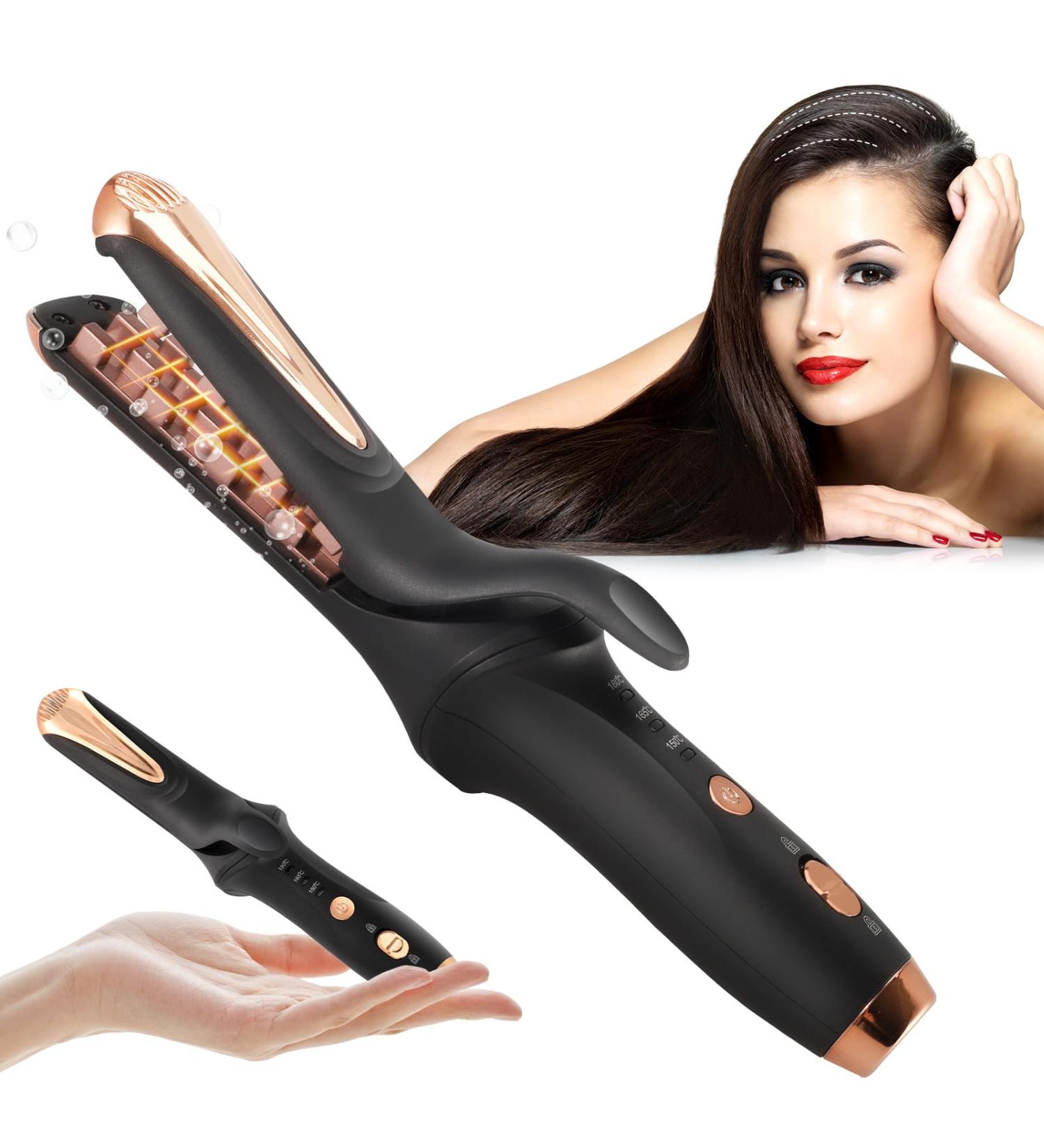 Cordless Mini Crimper Iron with USB Charging | 3 Temperature Settings | Ideal for Voluminous Hairstyles, Corn Perm Waves, and Hair Crimping - Buy Online on GoSupps.com