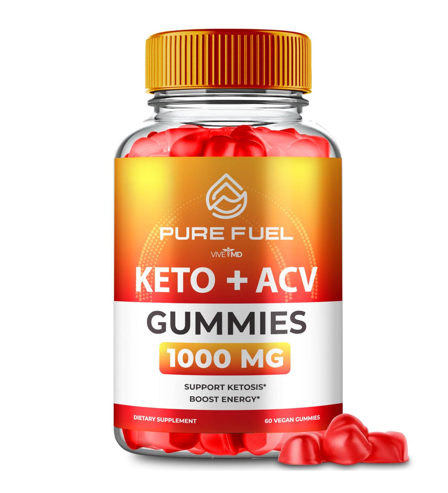 Pure Fuel Keto ACV Gummies - Maximum Strength Apple Cider Vinegar & Vitamin B12 | 60 Gummies for Effective Weight Loss & Energy Boost - Buy Online on GoSupps.com