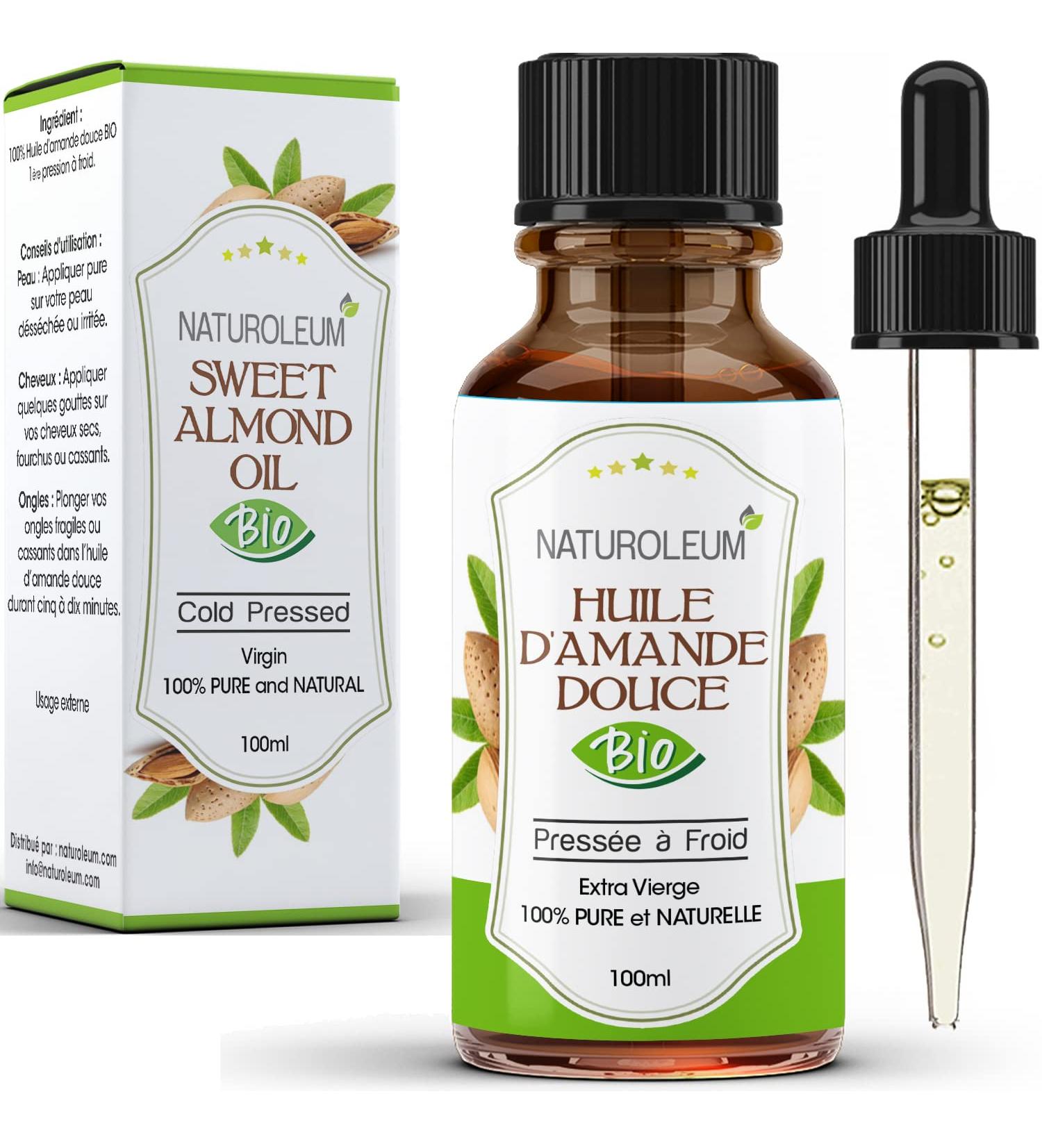 Organic Sweet Almond Oil 100ml - 100% Pure Cold Pressed Extra Virgin | Vegan Body Skin Face & Hair Care - Buy Online on GoSupps.com