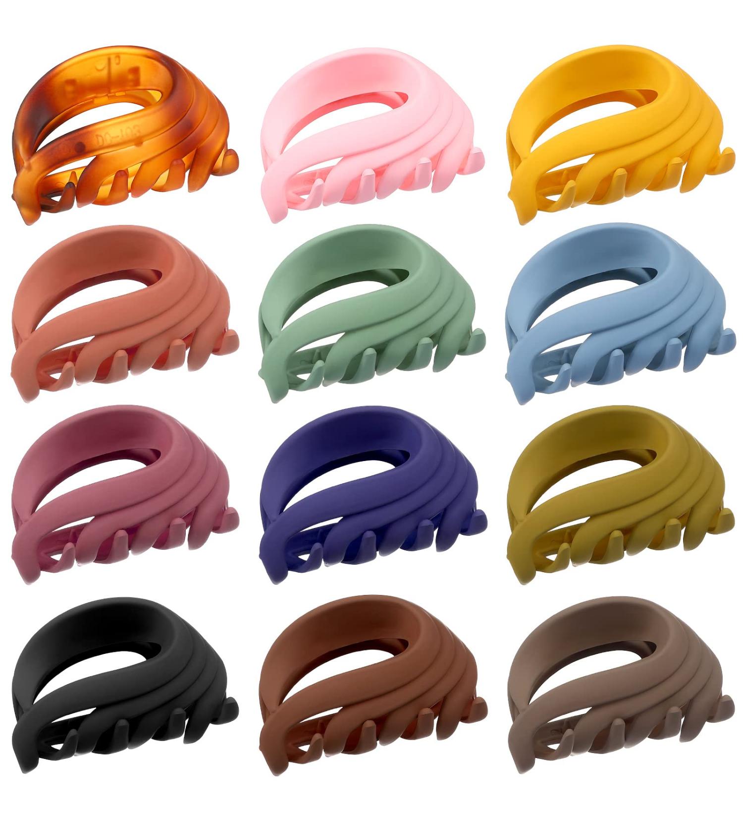 12 Pack Medium Claw Hair Clips for Thin Hair - 2.6 Inch Colorful Jaw Clips for Women, Girls, Kids - Non Slip Hair Clamps in 12 Vibrant Colors - Buy Online on GoSupps.com