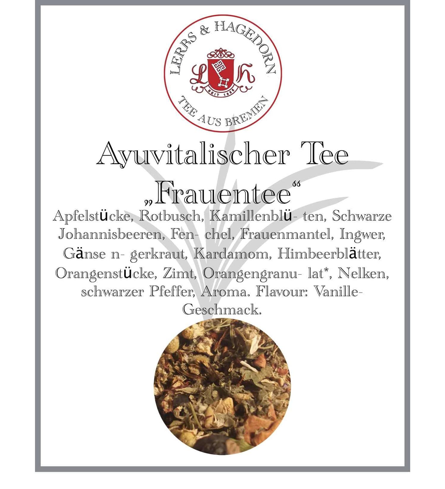 Lerbs & Hagedorn Lerbs & Hagedorn Ayuveda Women's Tea 1.5 kg (about 122 L) Apple Roibusch Chamomile Flowers Blackcurrant Fennel Women's Coat