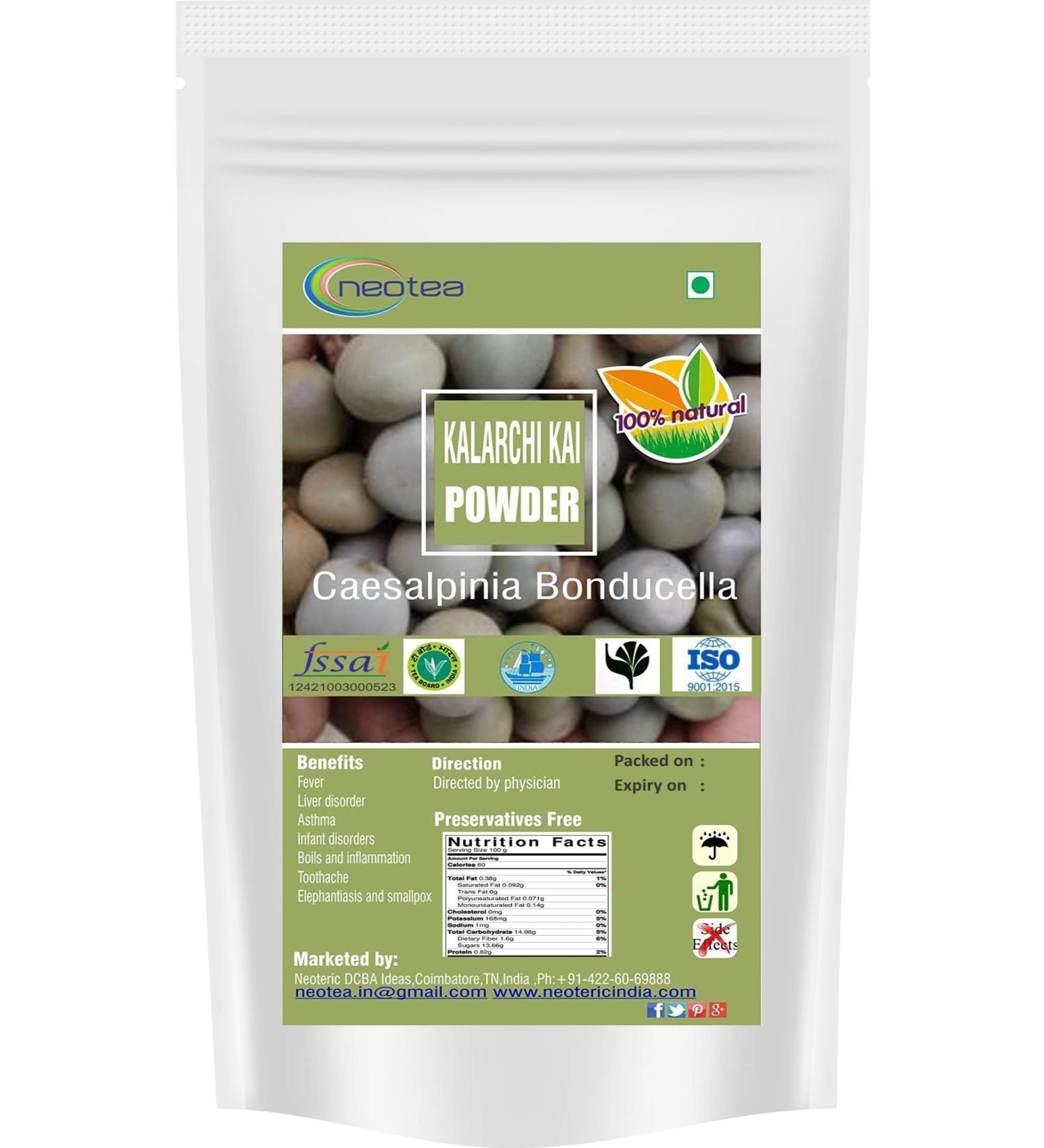 Buy Neotea Kalarchikai Powder (Caesalpinia Bonducella) 500g - Premium Quality Herbal Supplement | Free International Shipping - Buy Online on GoSupps.com