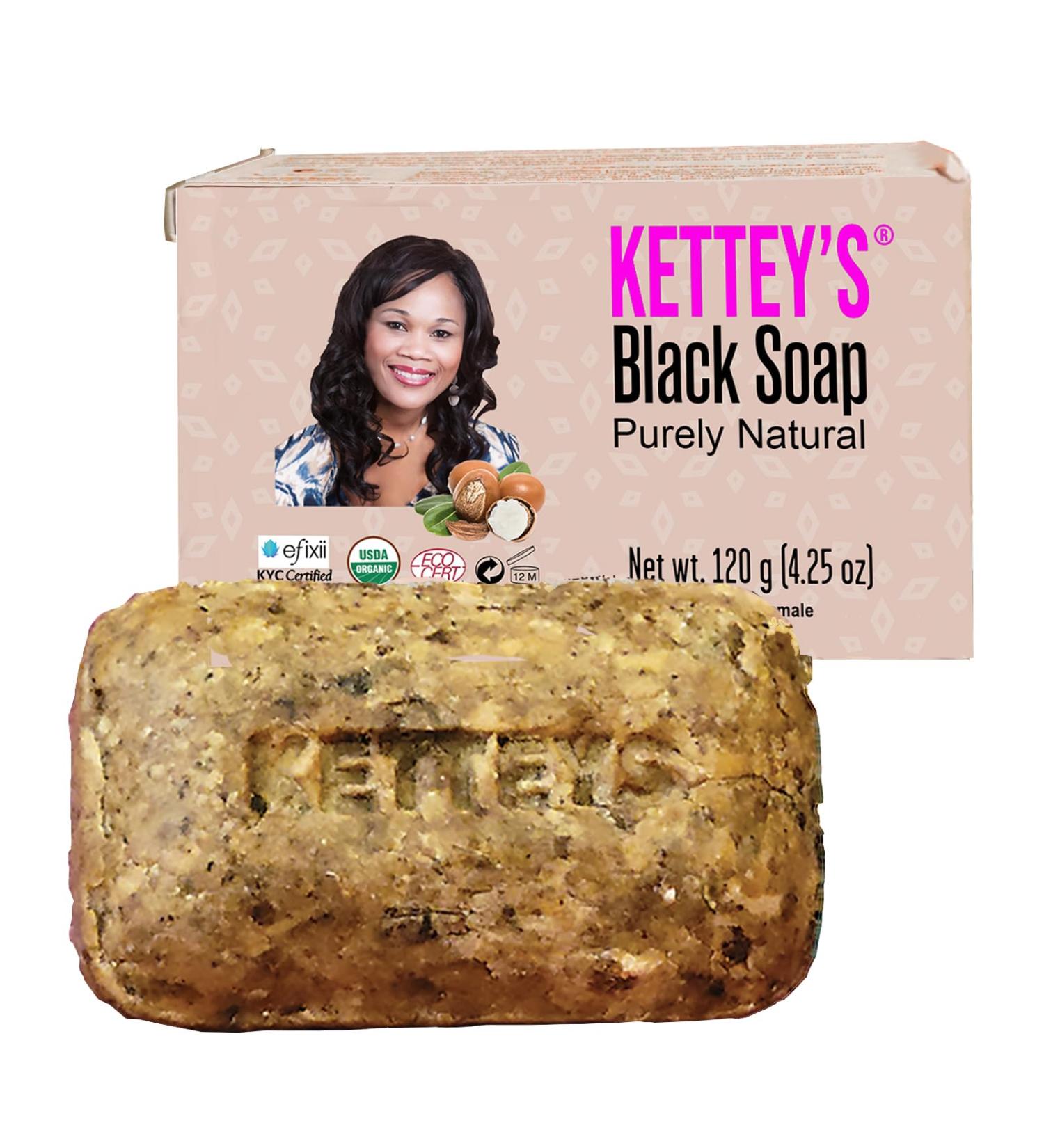 KETTEY S Black Soap - Natural Organic Skincare for All Skin Types | International Shipping Available - Buy Online on GoSupps.com