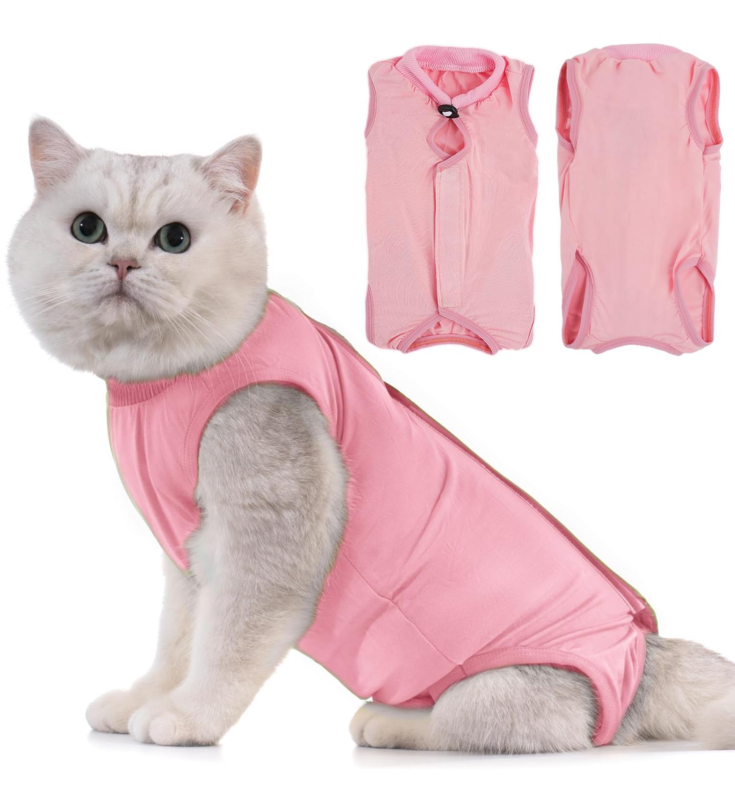 Avont Katzenbody Recovery Suit for Cats - Post-Op Castration Spay & Wound Protection in Rose Pink Size L - Ideal for Skin Diseases & Weaning - Buy Online on GoSupps.com