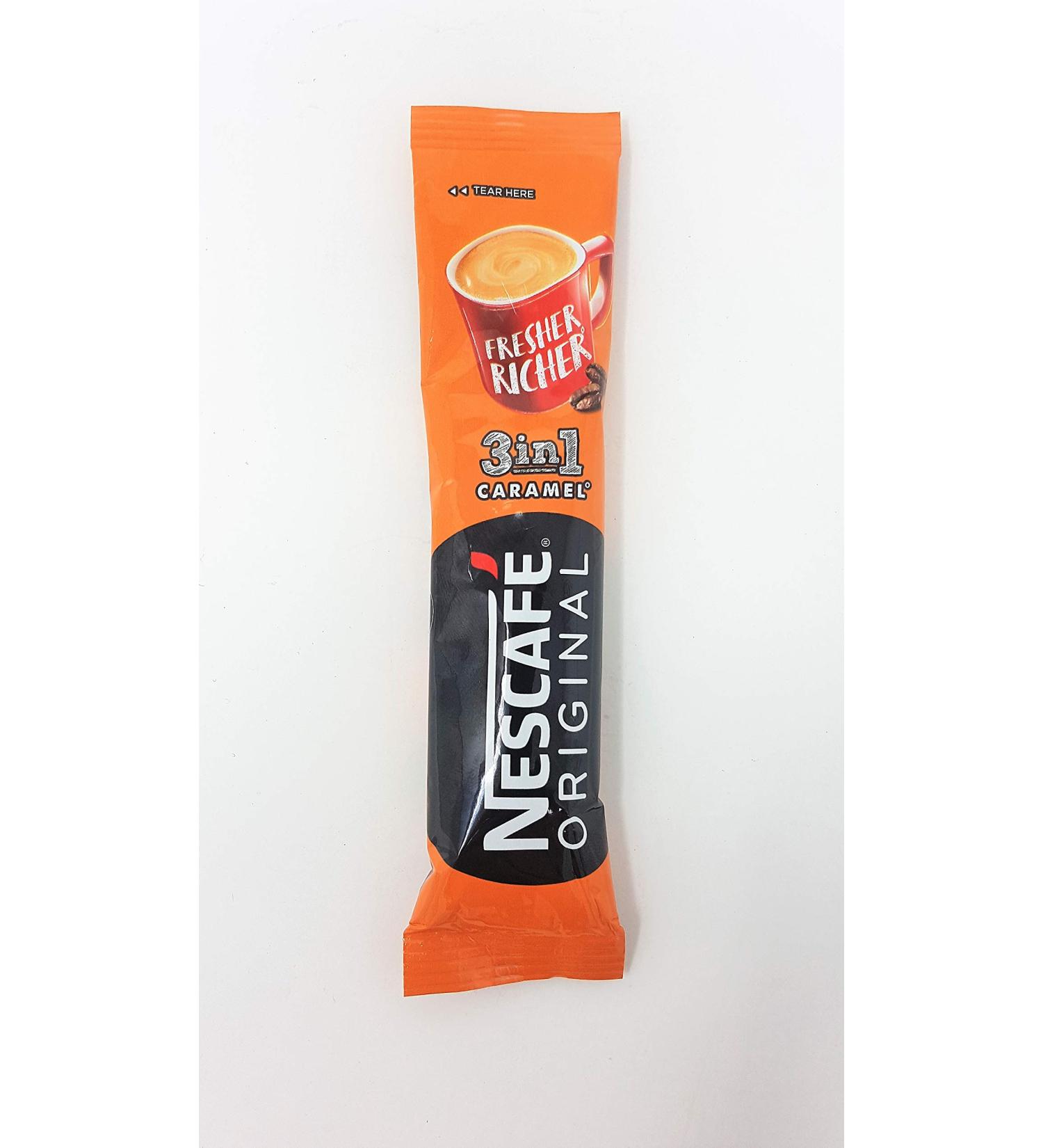 Nescafe Original 3 in 1 Caramel Instant Coffee 1 Cup Stick Sachets (60)