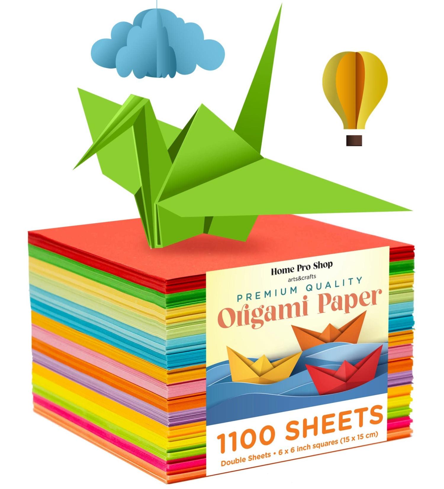1100 Sheets Double Sided Origami Paper - 6x6 inches Squares - Vibrant Colors - Ideal for Kids & Crafts - High-Quality Origami Set - Buy Online on GoSupps.com