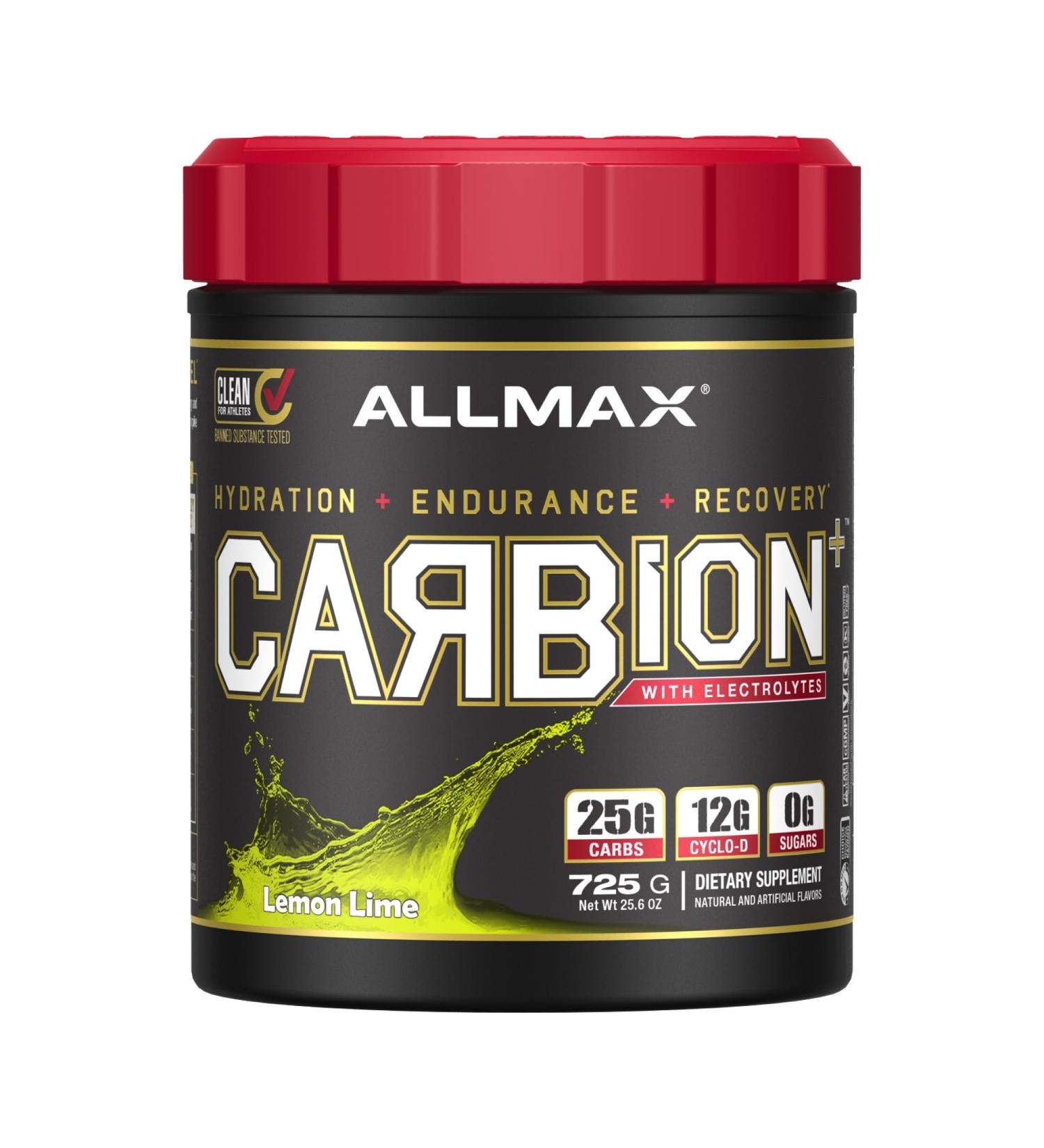 ALLMAX CARBION+ Lemon Lime 725g - High-Performance Training Fuel for Hydration Performance & Recovery - 25 Servings - International Shipping Available - Buy Online on GoSupps.com