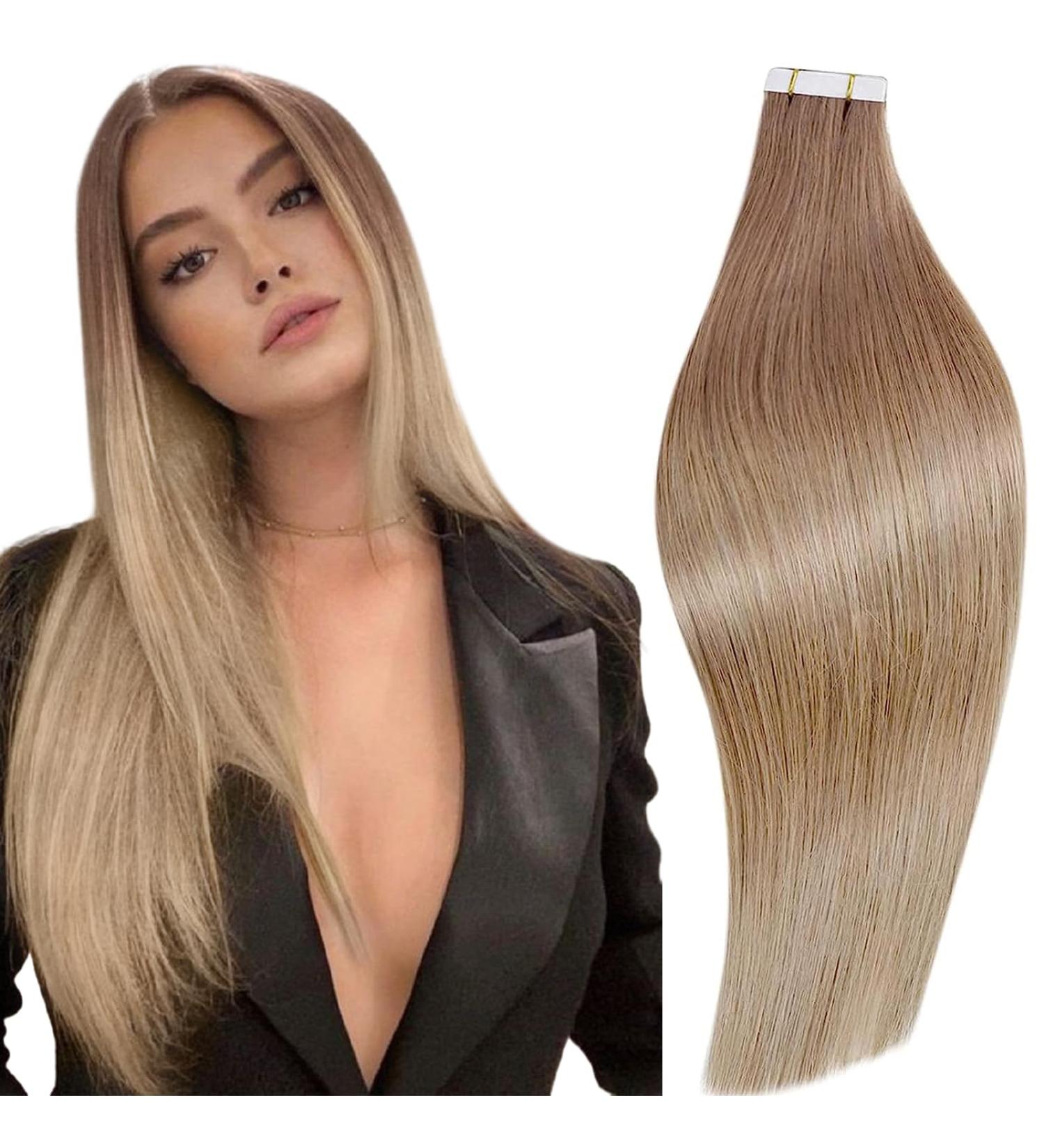 RUNATURE Brown to Blonde Ombre Tape in Hair Extensions 12 Inch 30g - #10/14 Real Human Hair - Buy Online on GoSupps.com